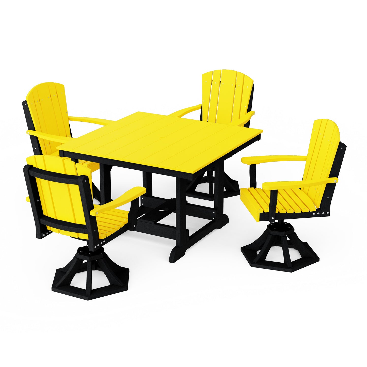 Heritage 5-Piece Swivel Chair Square Dining Set