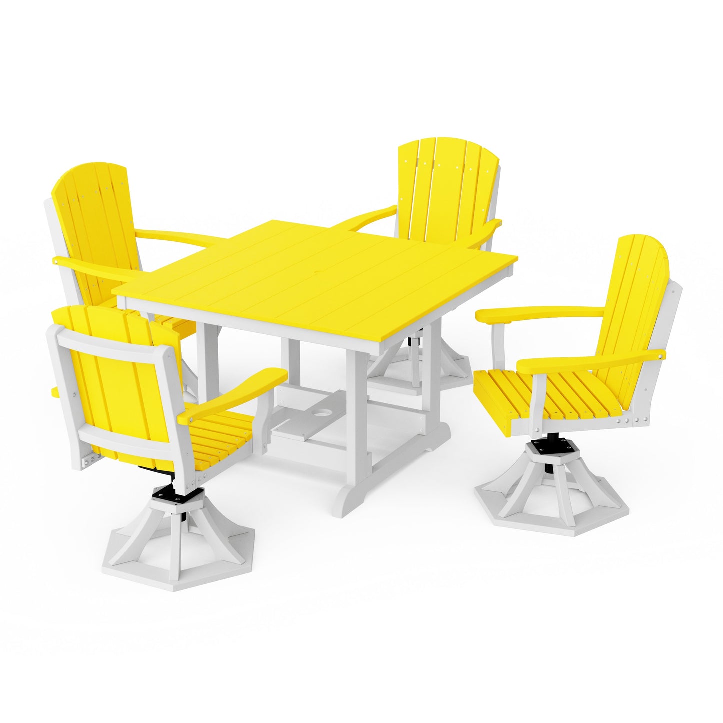 Heritage 5-Piece Swivel Chair Square Dining Set