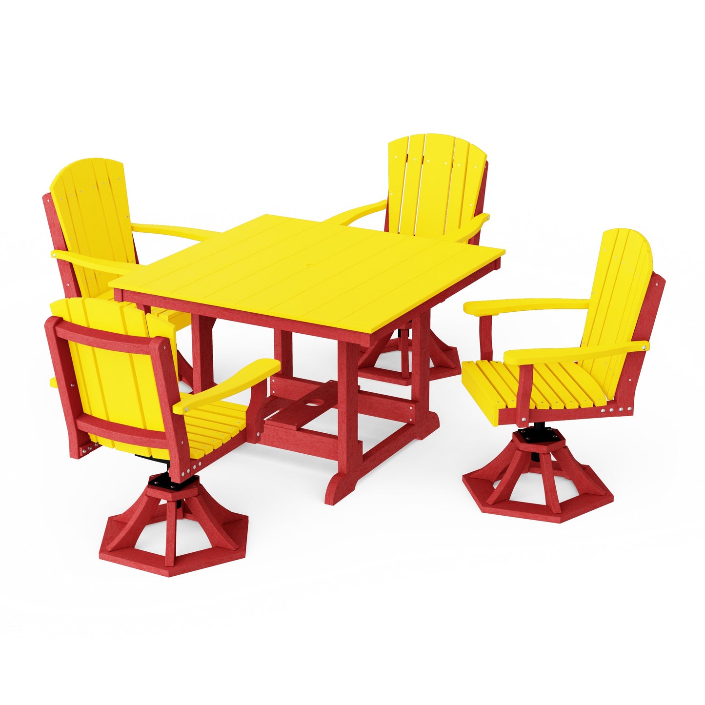 Heritage 5-Piece Swivel Chair Square Dining Set