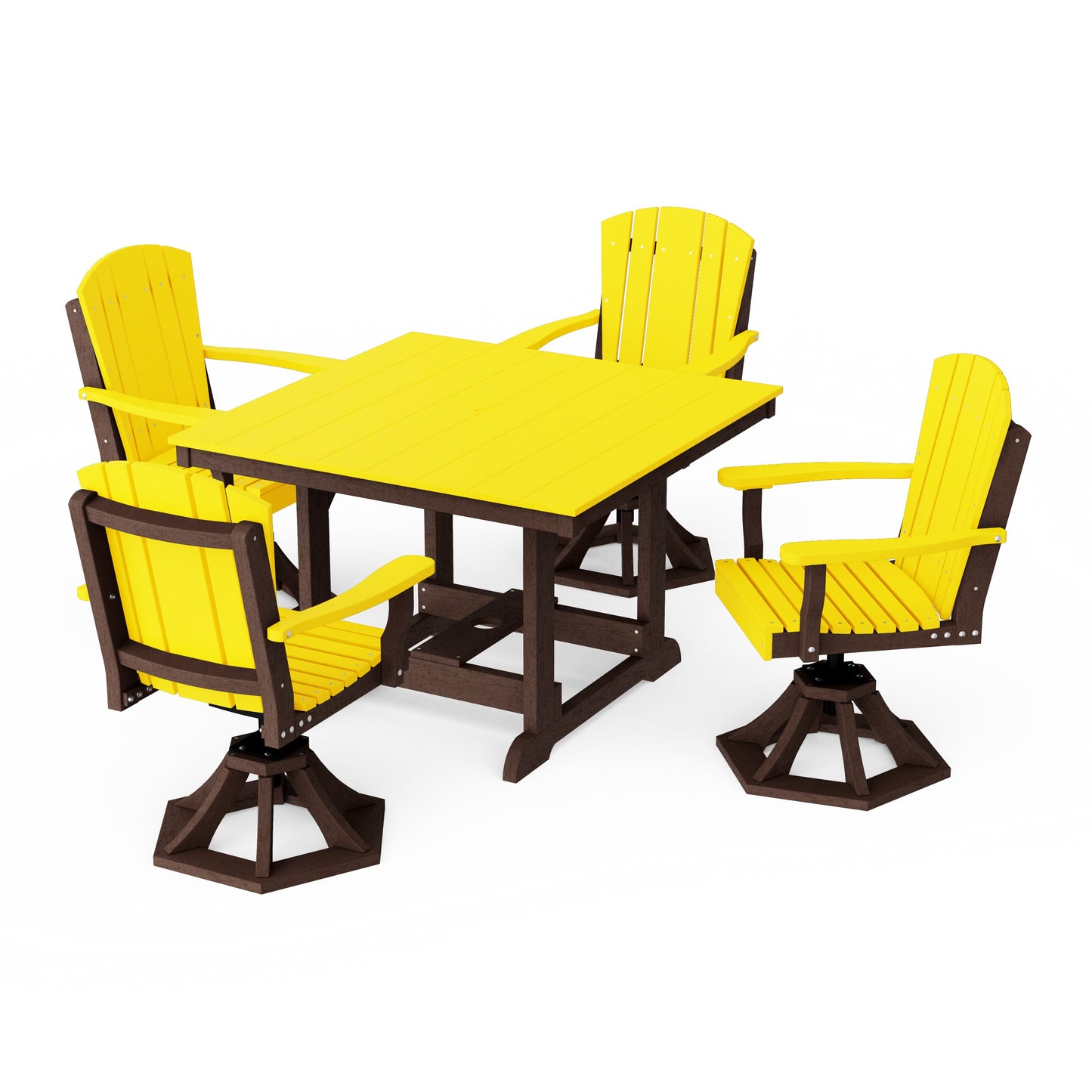 Heritage 5-Piece Swivel Chair Square Dining Set