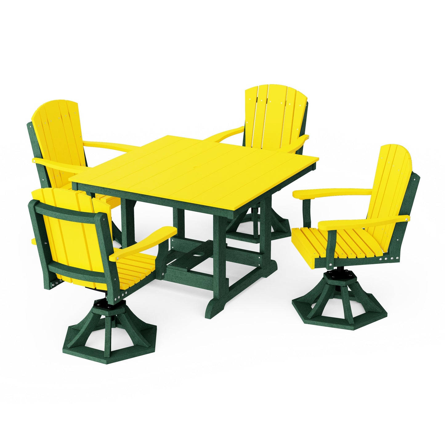 Heritage 5-Piece Swivel Chair Square Dining Set