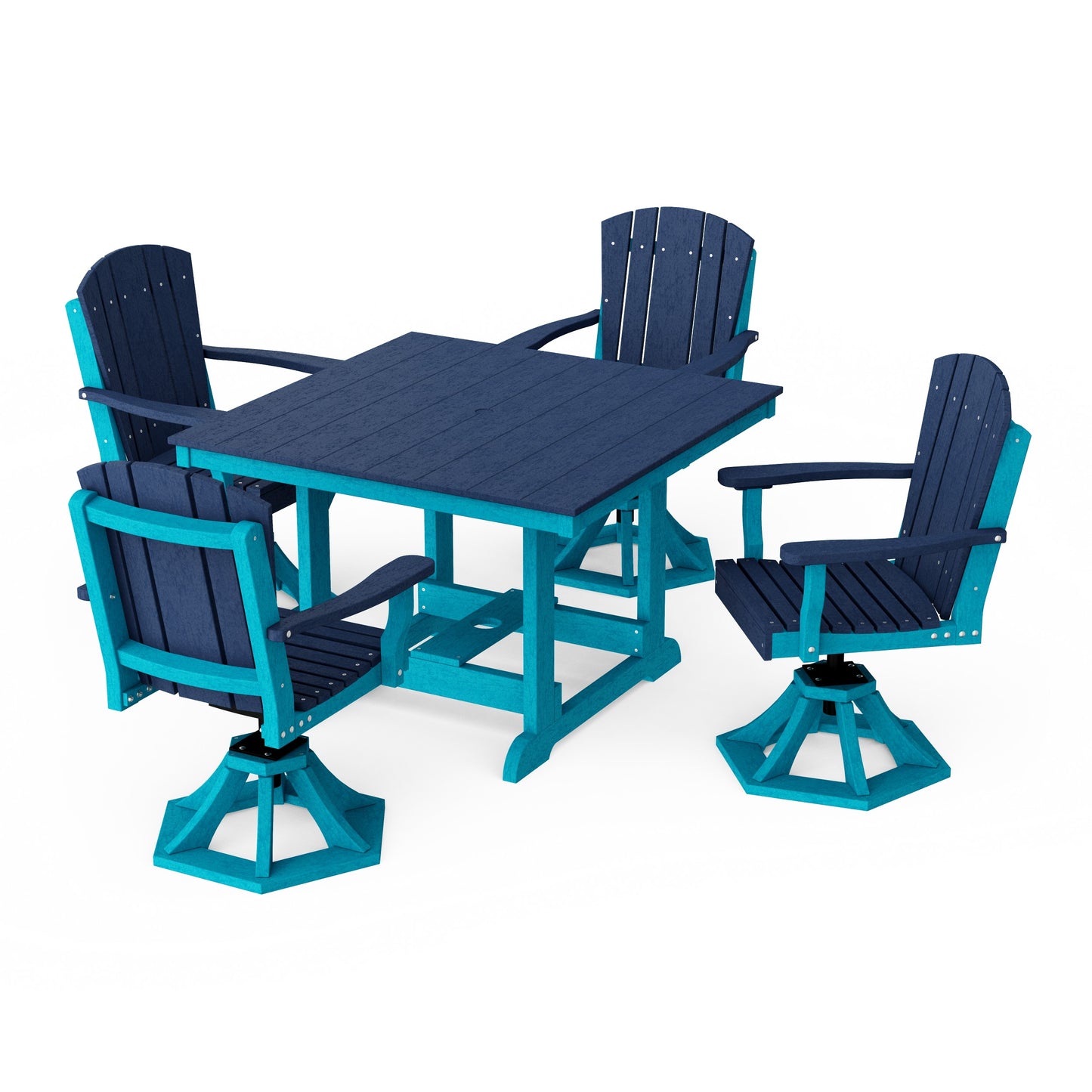 Heritage 5-Piece Swivel Chair Square Dining Set