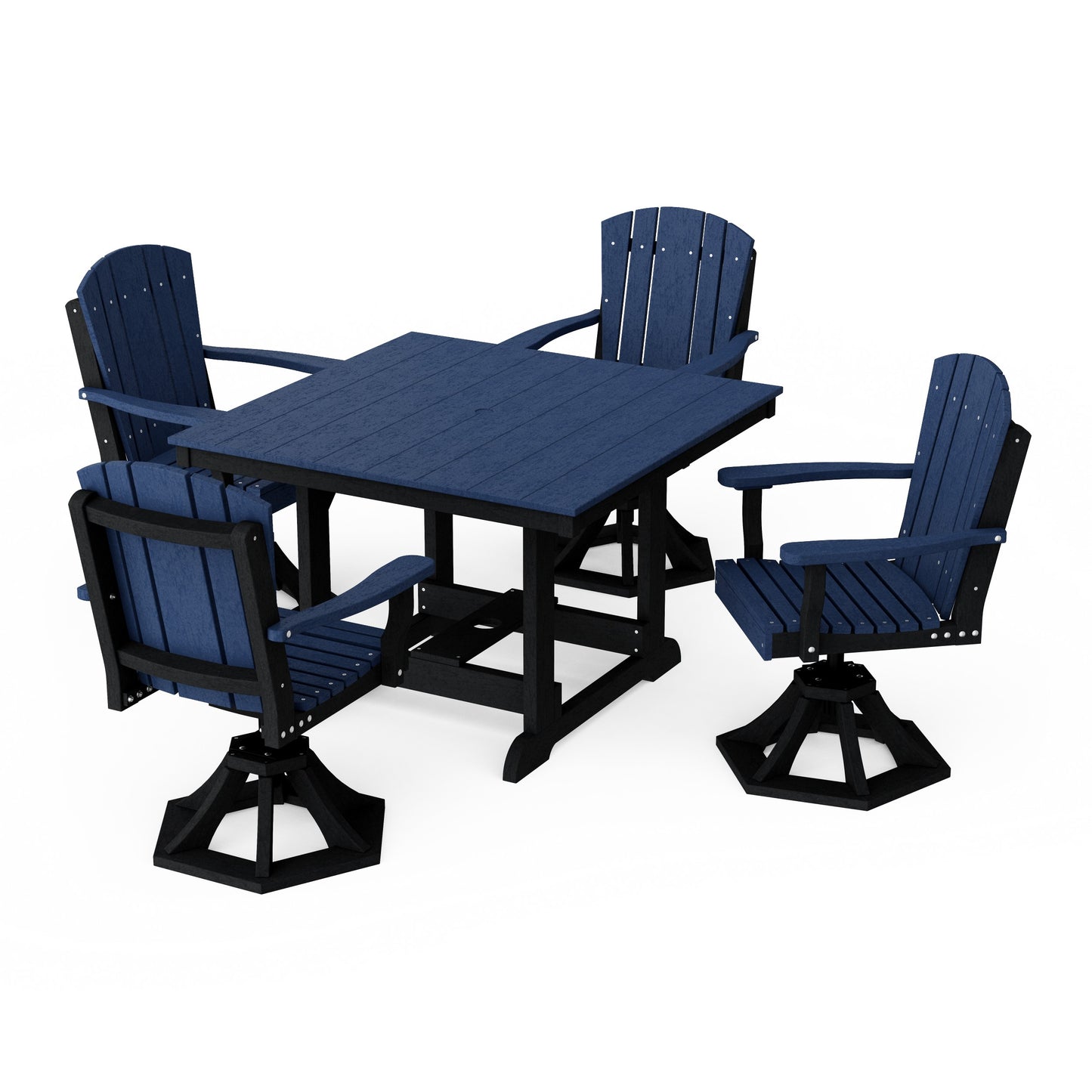 Heritage 5-Piece Swivel Chair Square Dining Set