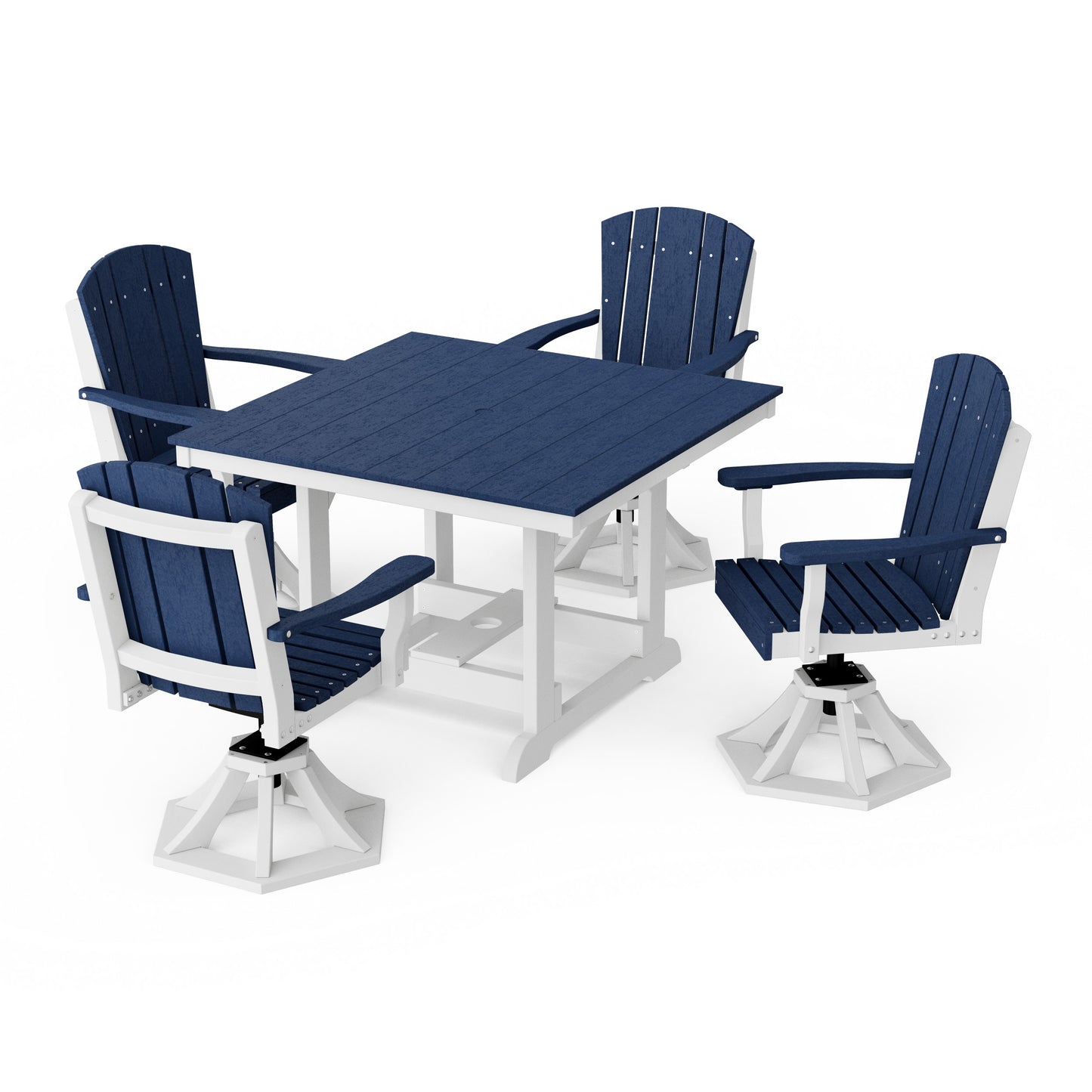 Heritage 5-Piece Swivel Chair Square Dining Set