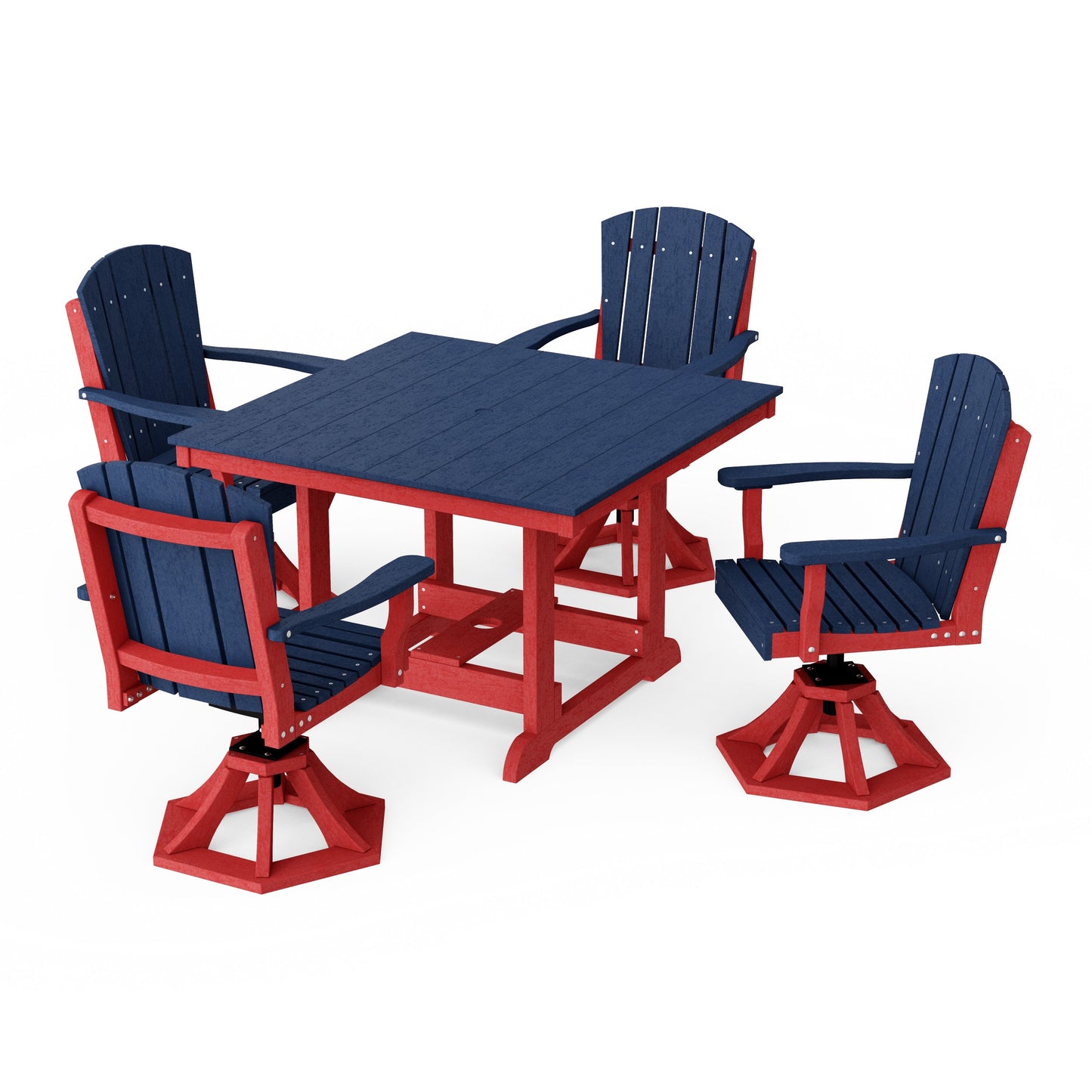 Heritage 5-Piece Swivel Chair Square Dining Set