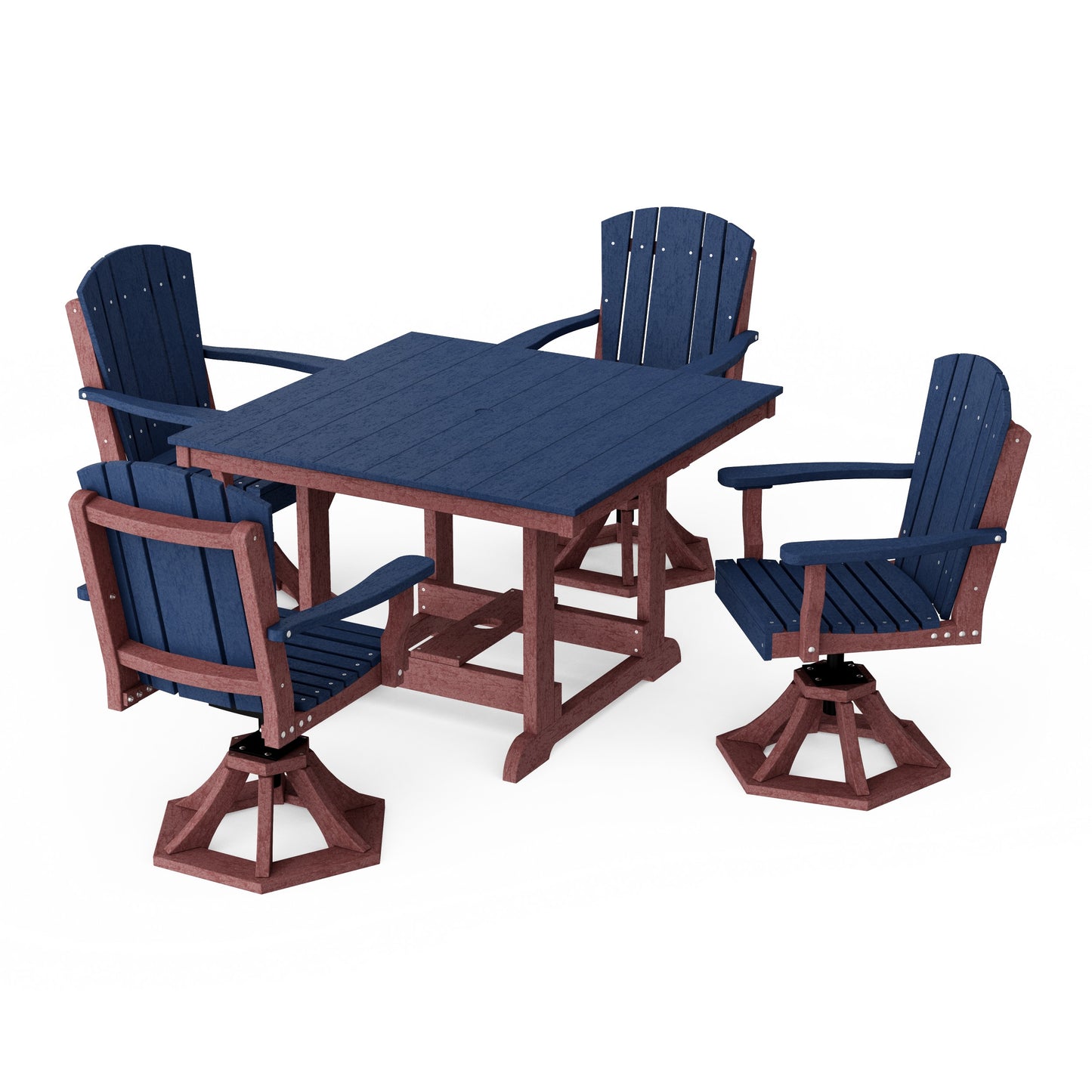 Heritage 5-Piece Swivel Chair Square Dining Set