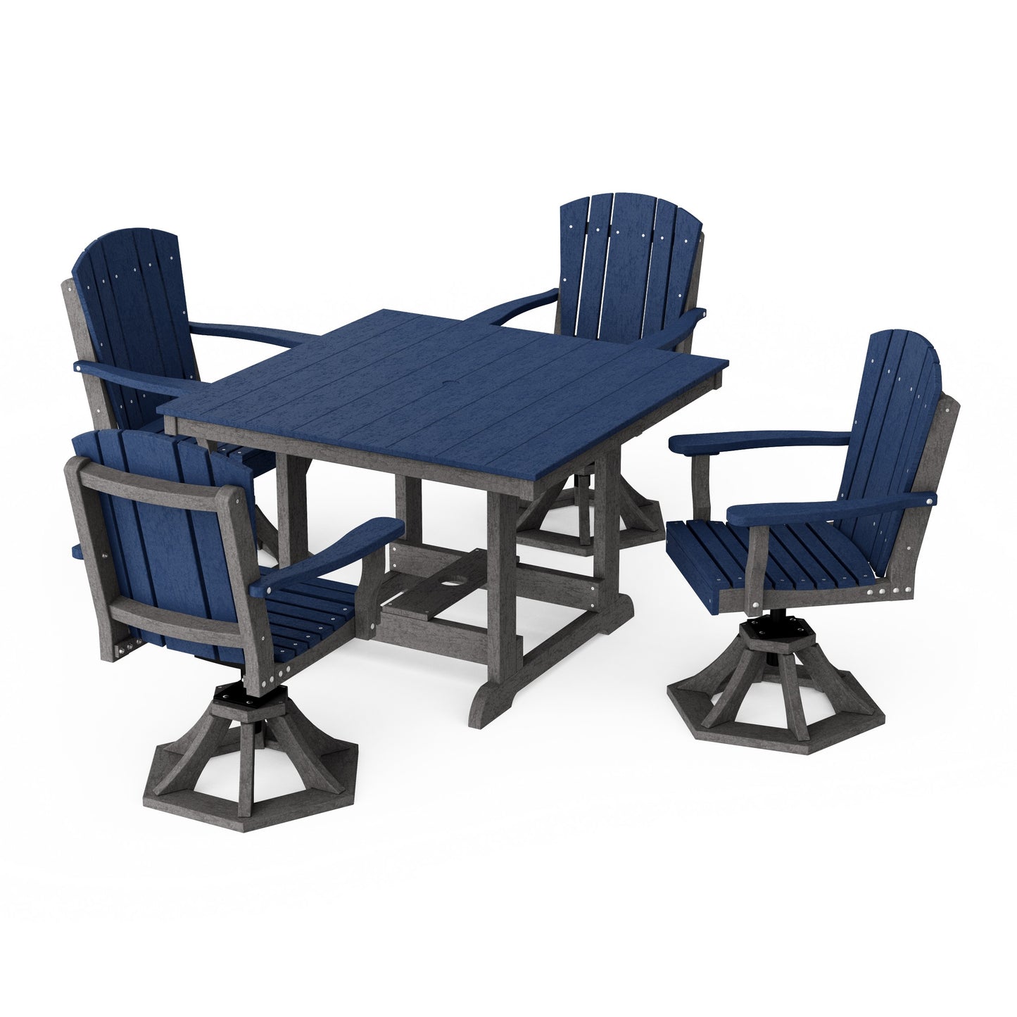 Heritage 5-Piece Swivel Chair Square Dining Set