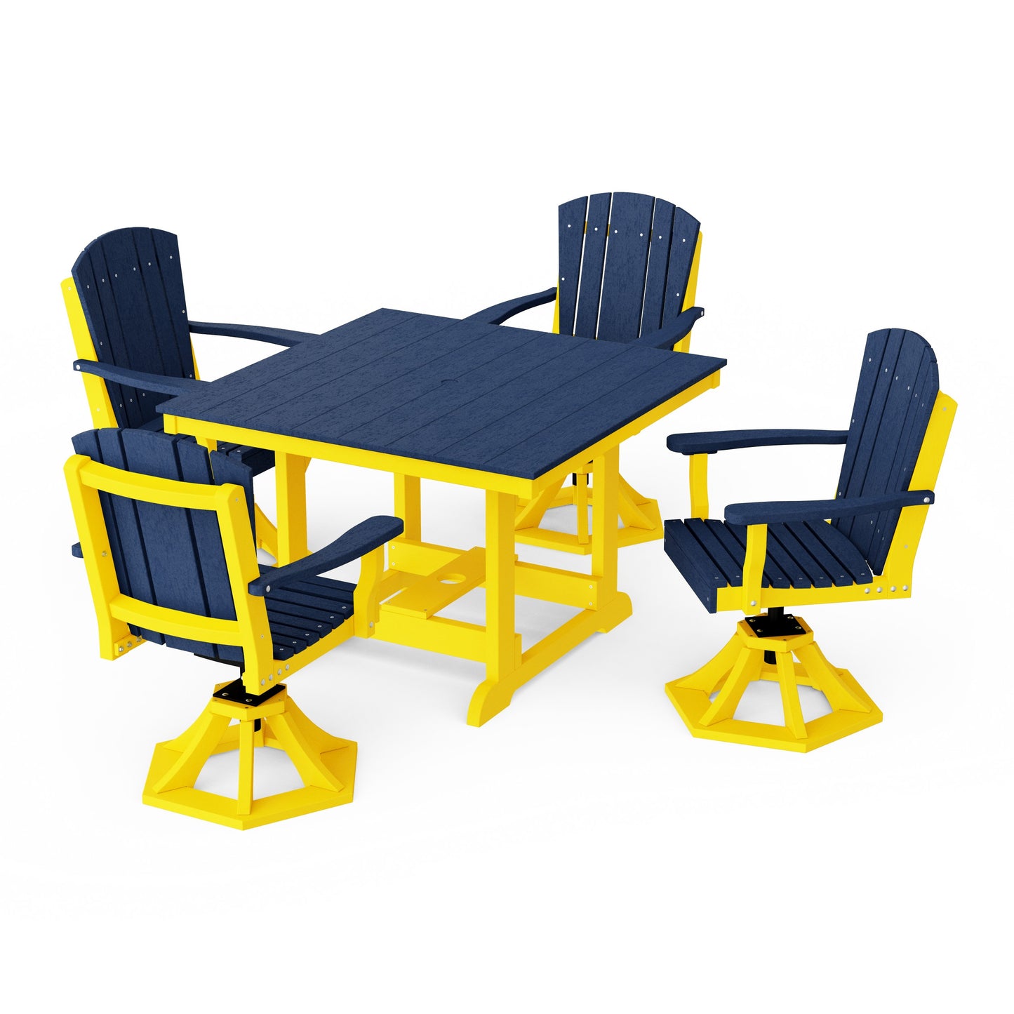 Heritage 5-Piece Swivel Chair Square Dining Set