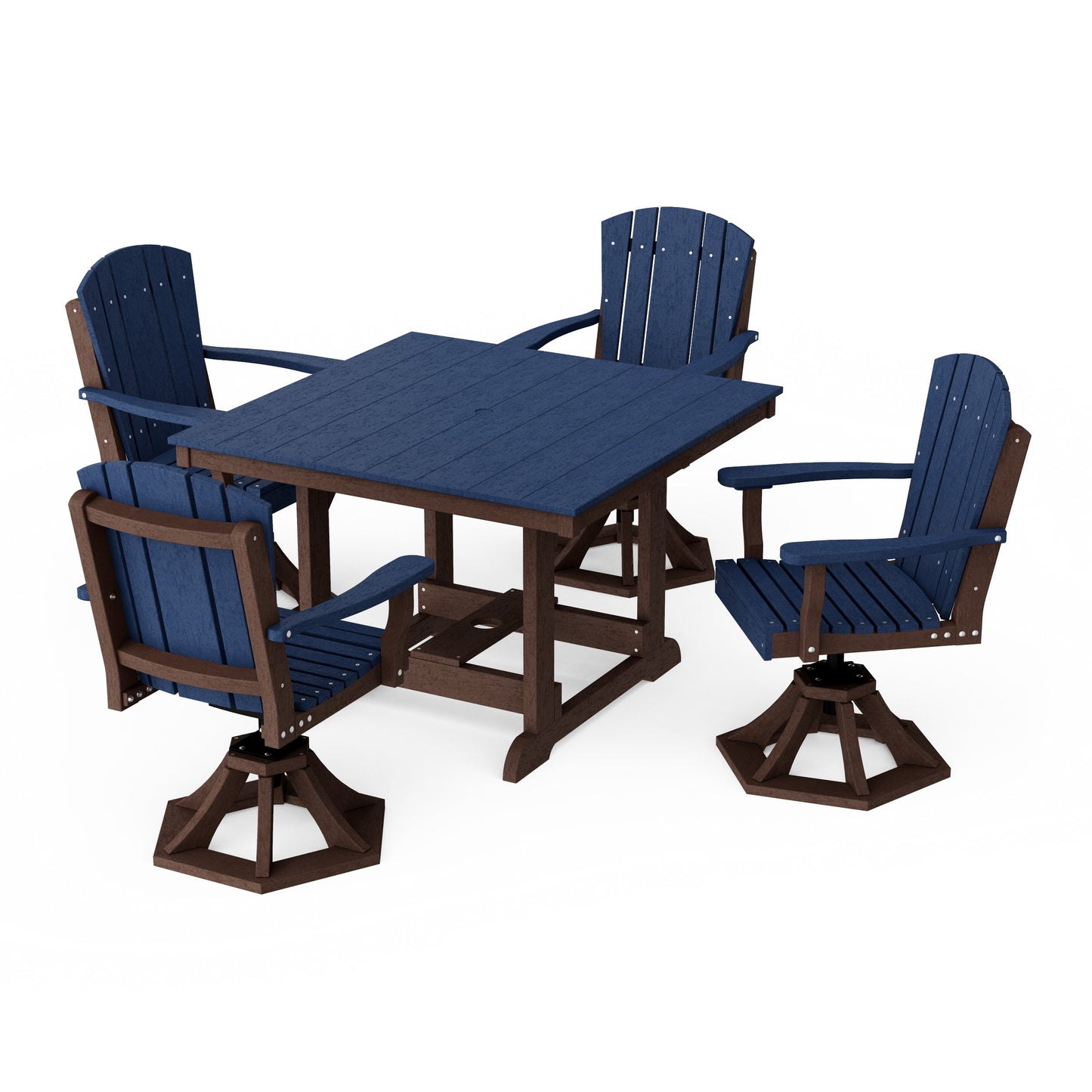 Heritage 5-Piece Swivel Chair Square Dining Set