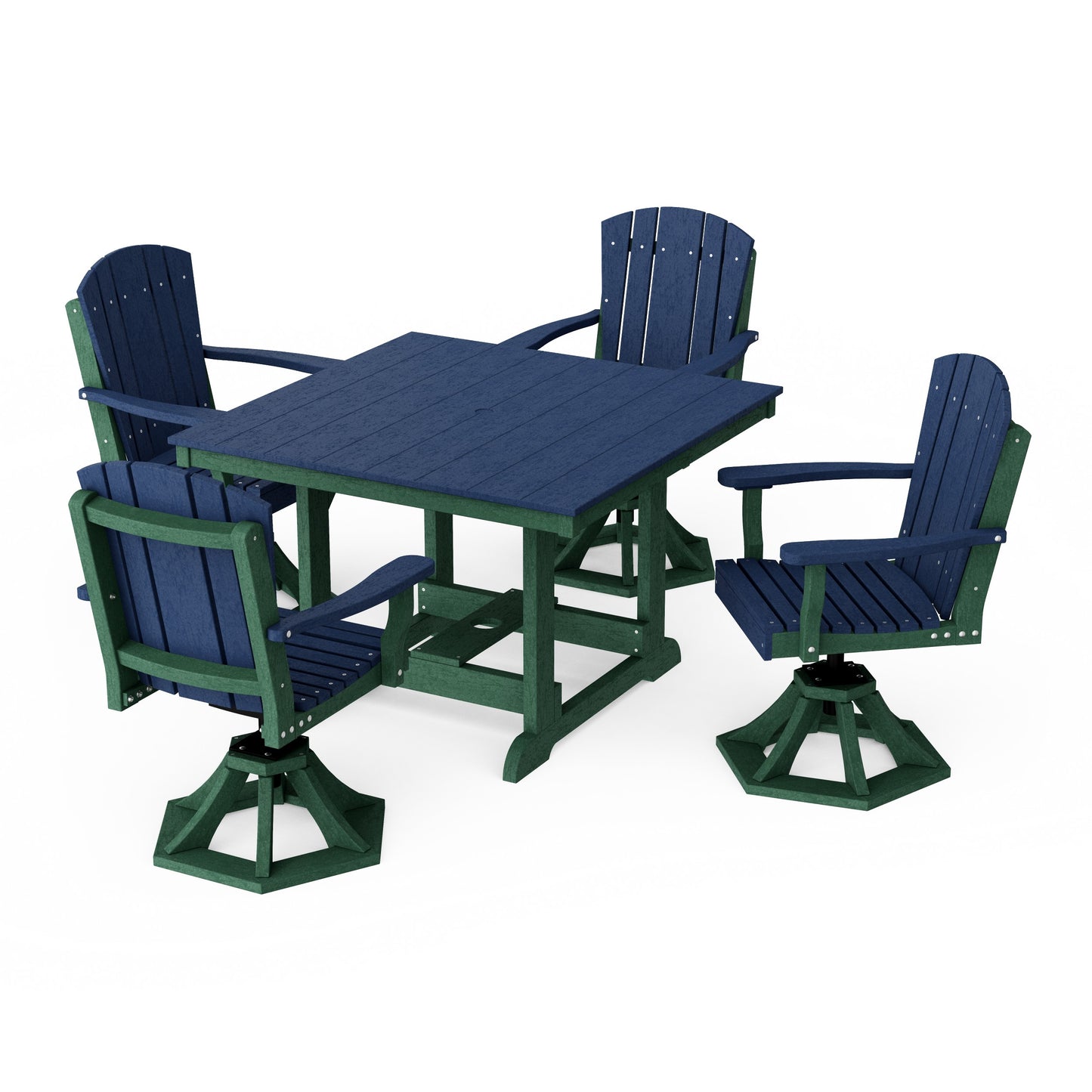 Heritage 5-Piece Swivel Chair Square Dining Set