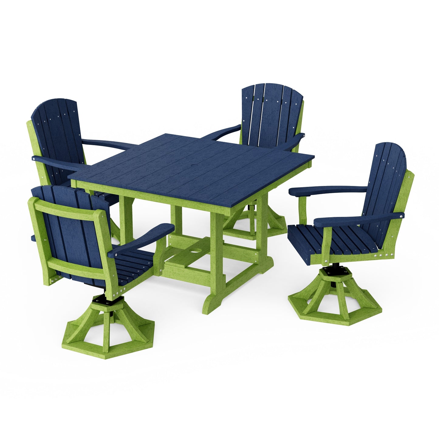 Heritage 5-Piece Swivel Chair Square Dining Set