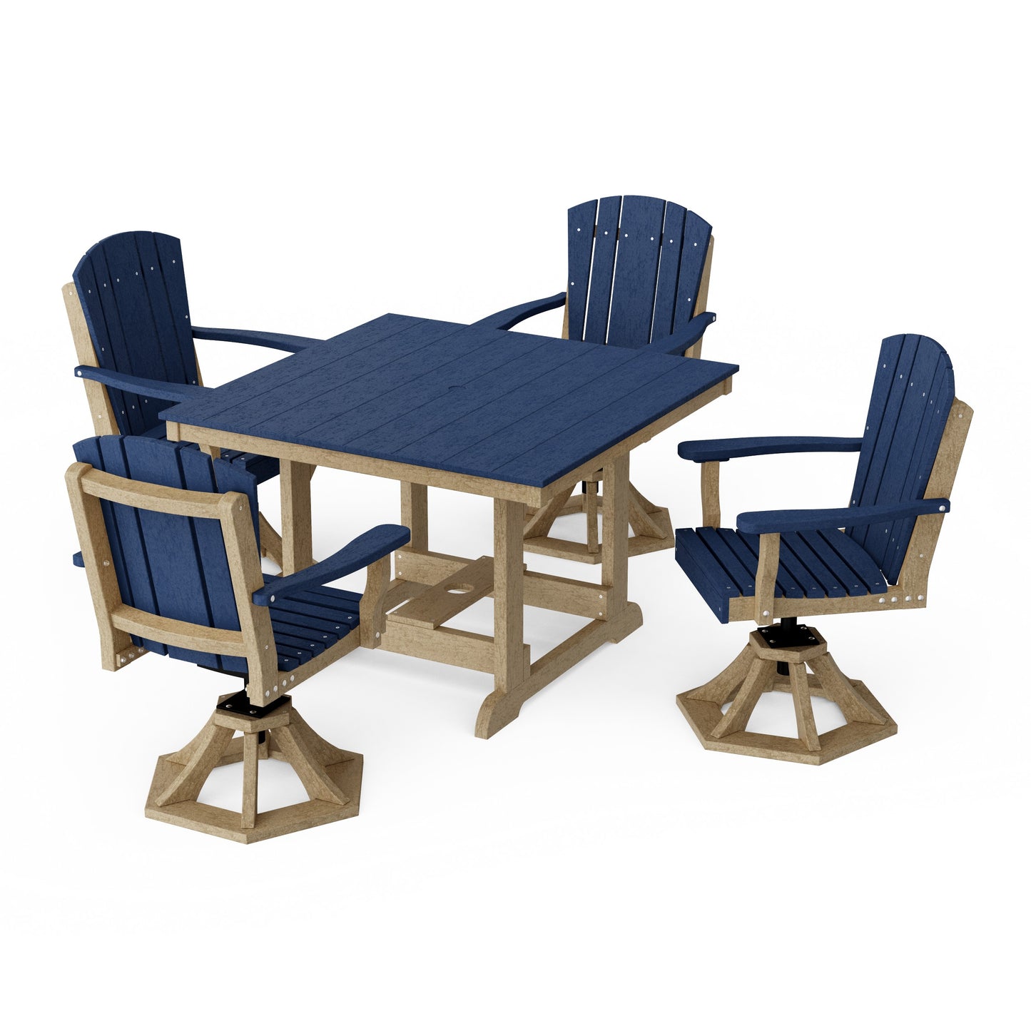 Heritage 5-Piece Swivel Chair Square Dining Set