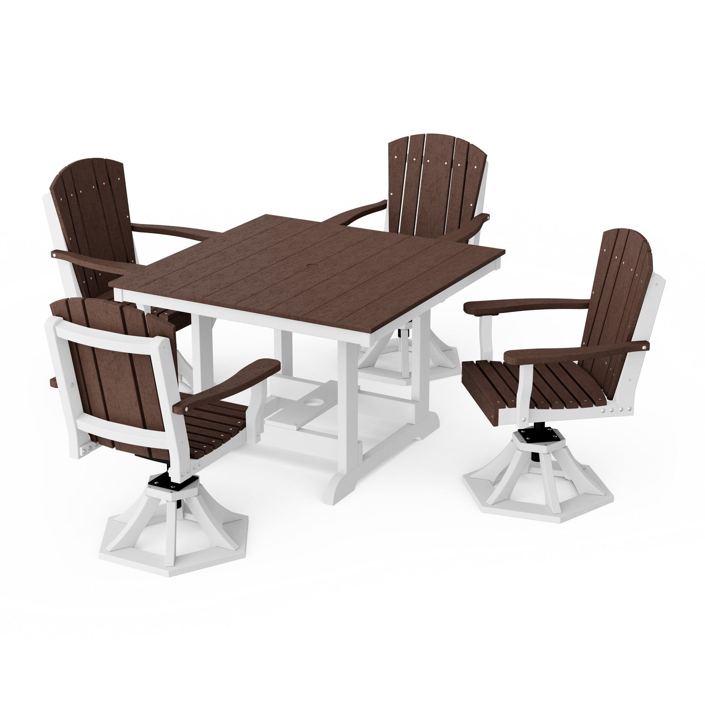 Heritage 5-Piece Swivel Chair Square Dining Set