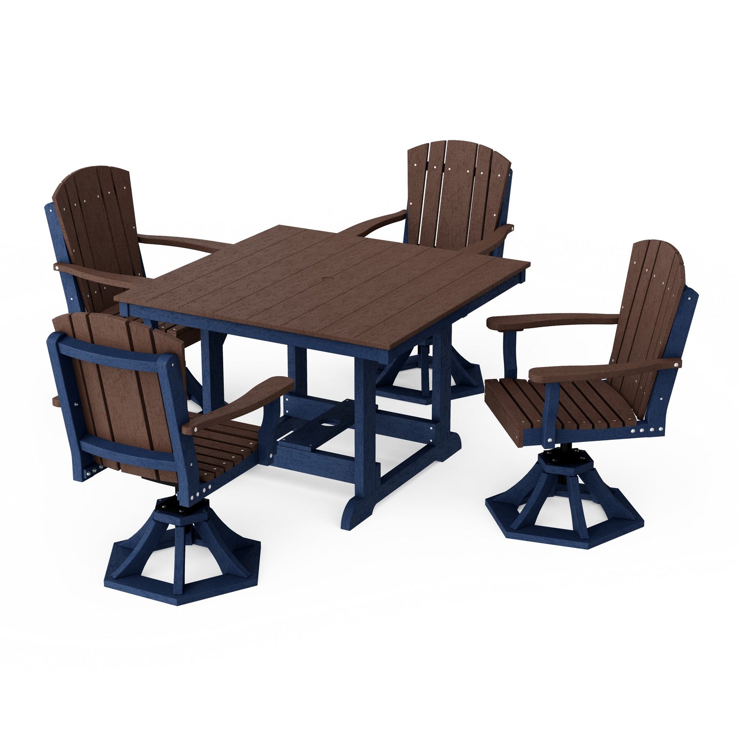 Heritage 5-Piece Swivel Chair Square Dining Set
