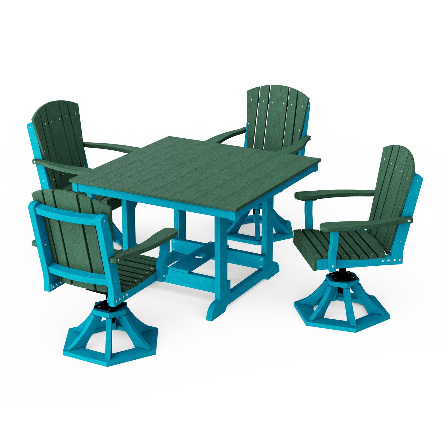 Heritage 5-Piece Swivel Chair Square Dining Set