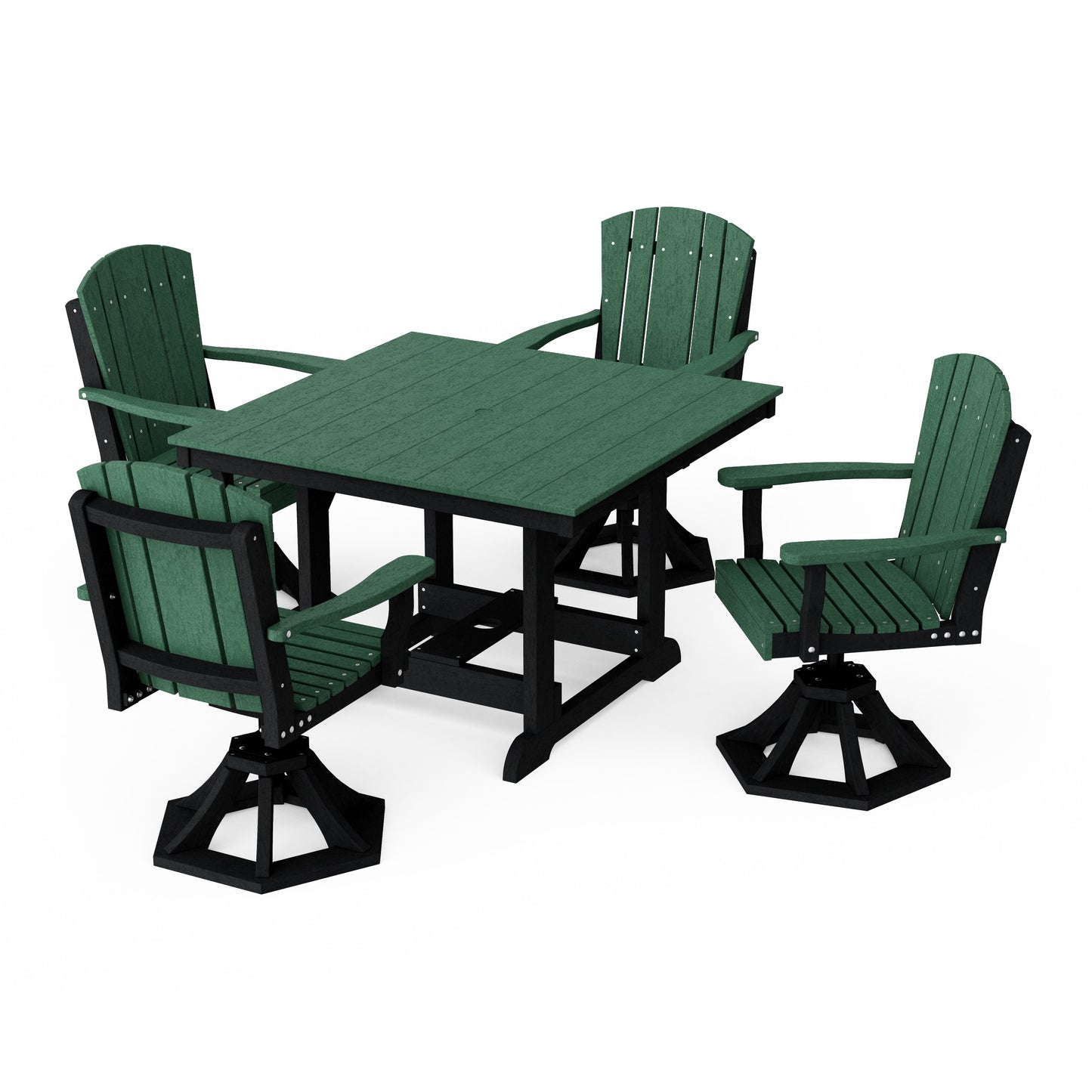 Heritage 5-Piece Swivel Chair Square Dining Set