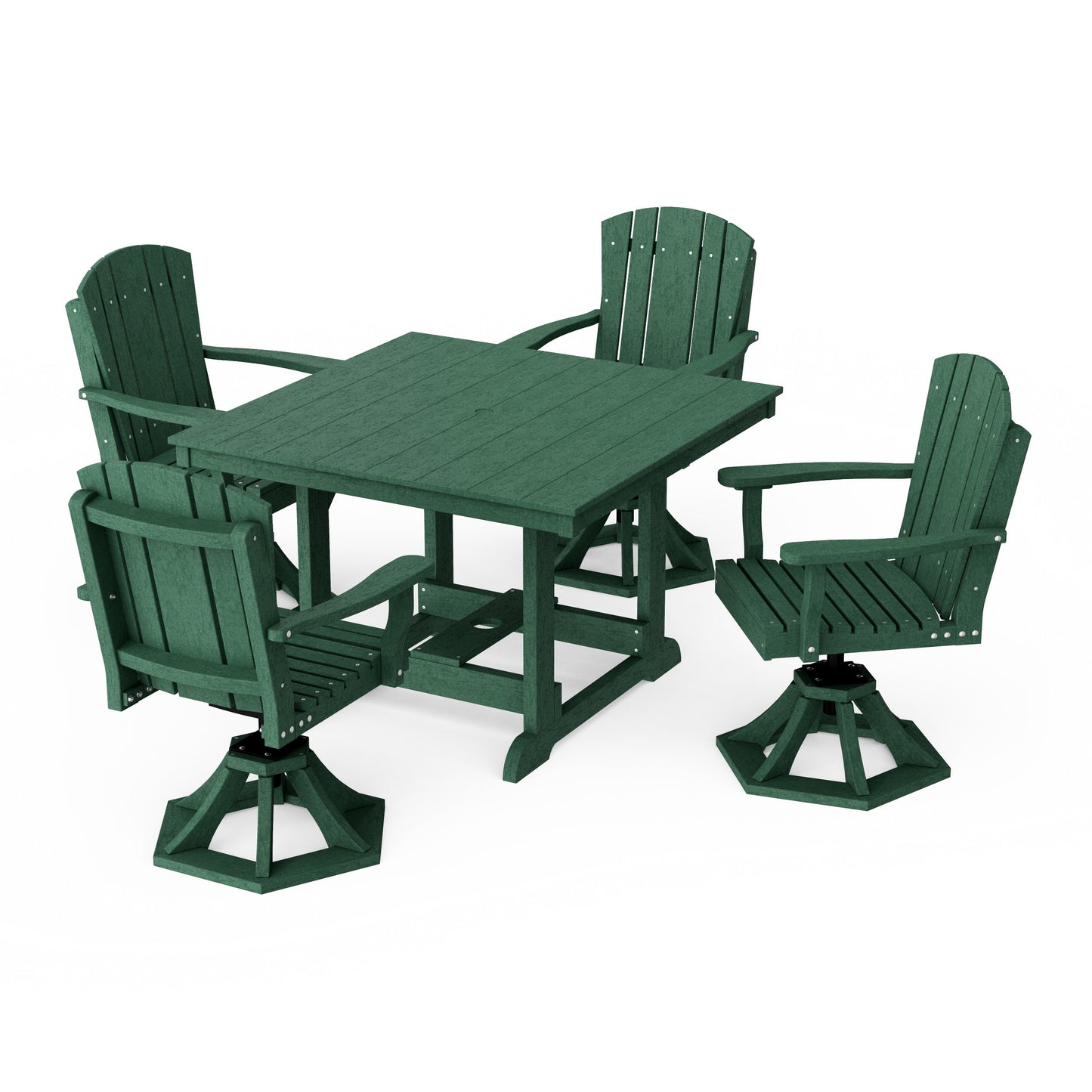 Heritage 5-Piece Swivel Chair Square Dining Set
