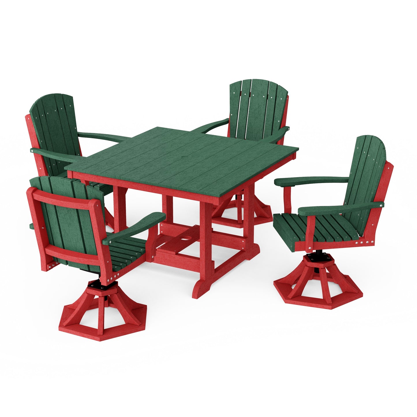 Heritage 5-Piece Swivel Chair Square Dining Set