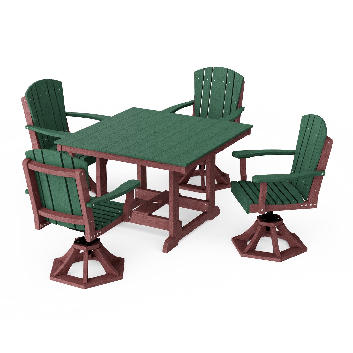 Heritage 5-Piece Swivel Chair Square Dining Set