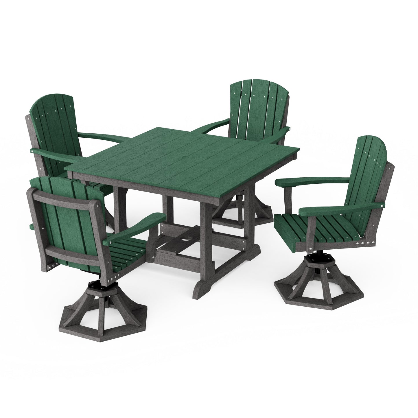 Heritage 5-Piece Swivel Chair Square Dining Set
