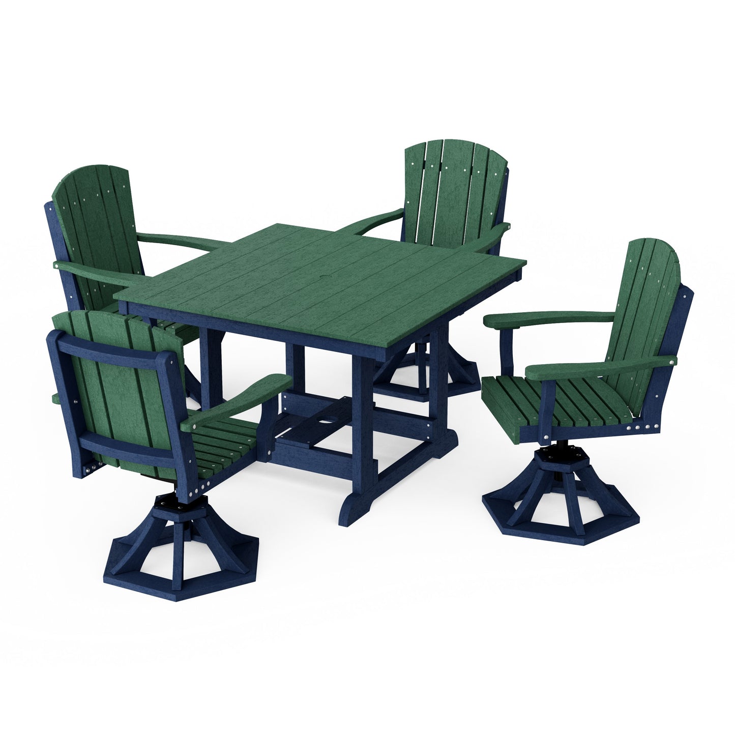 Heritage 5-Piece Swivel Chair Square Dining Set