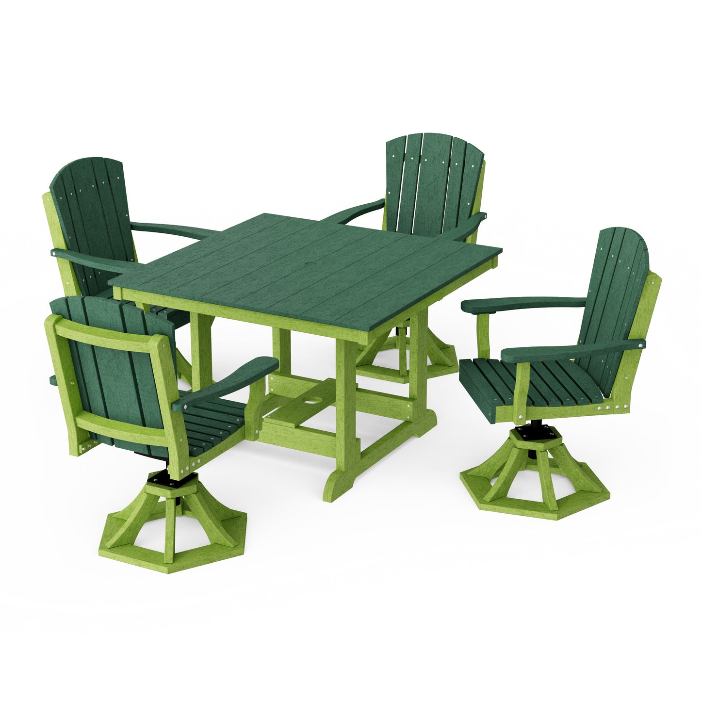 Heritage 5-Piece Swivel Chair Square Dining Set