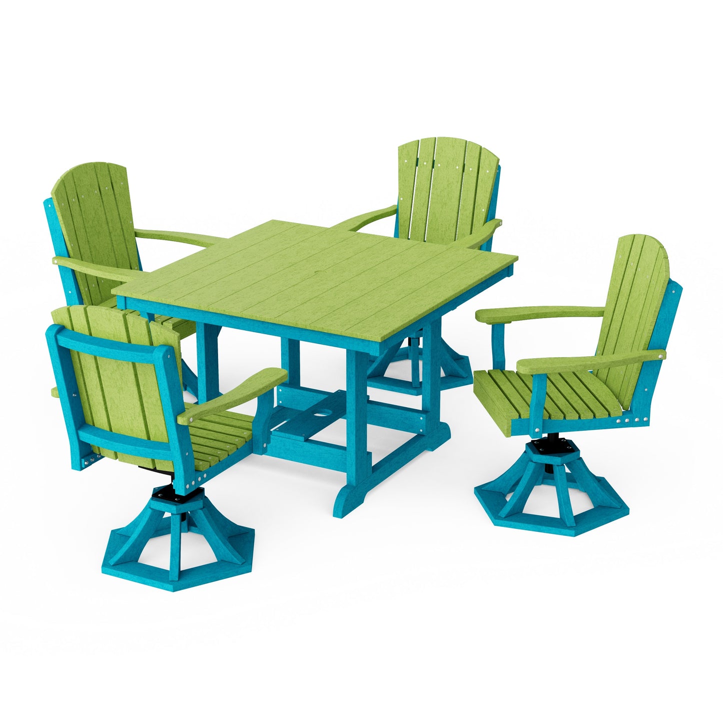 Heritage 5-Piece Swivel Chair Square Dining Set