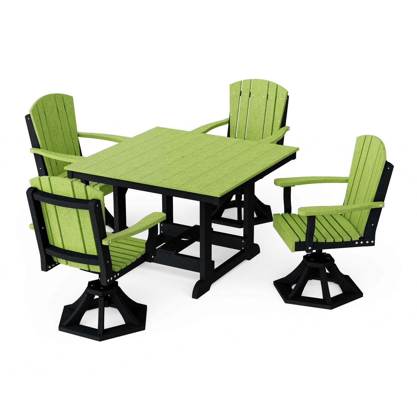 Heritage 5-Piece Swivel Chair Square Dining Set