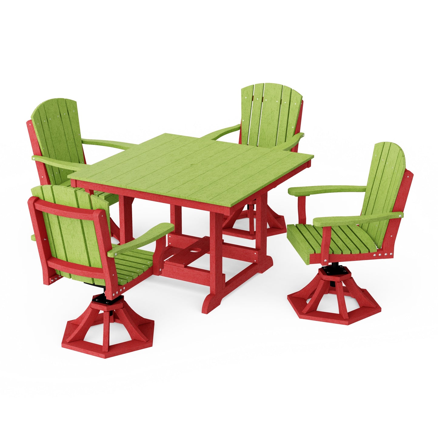 Heritage 5-Piece Swivel Chair Square Dining Set