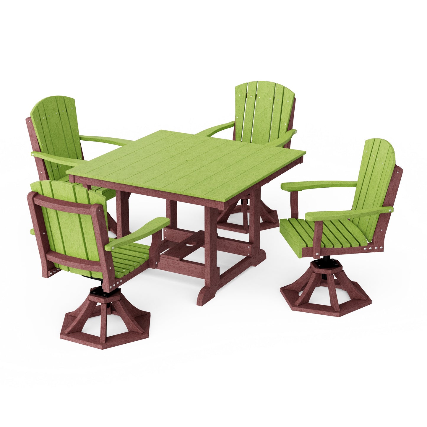 Heritage 5-Piece Swivel Chair Square Dining Set