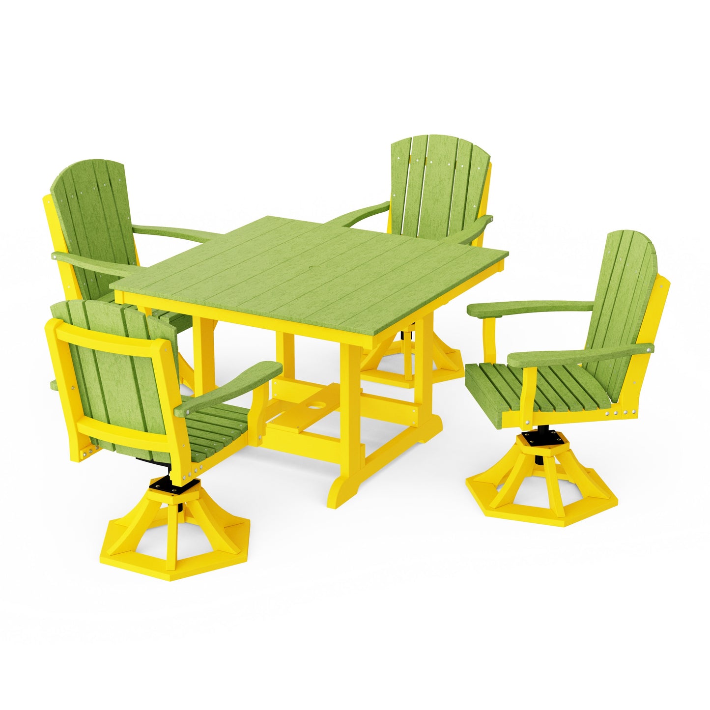 Heritage 5-Piece Swivel Chair Square Dining Set