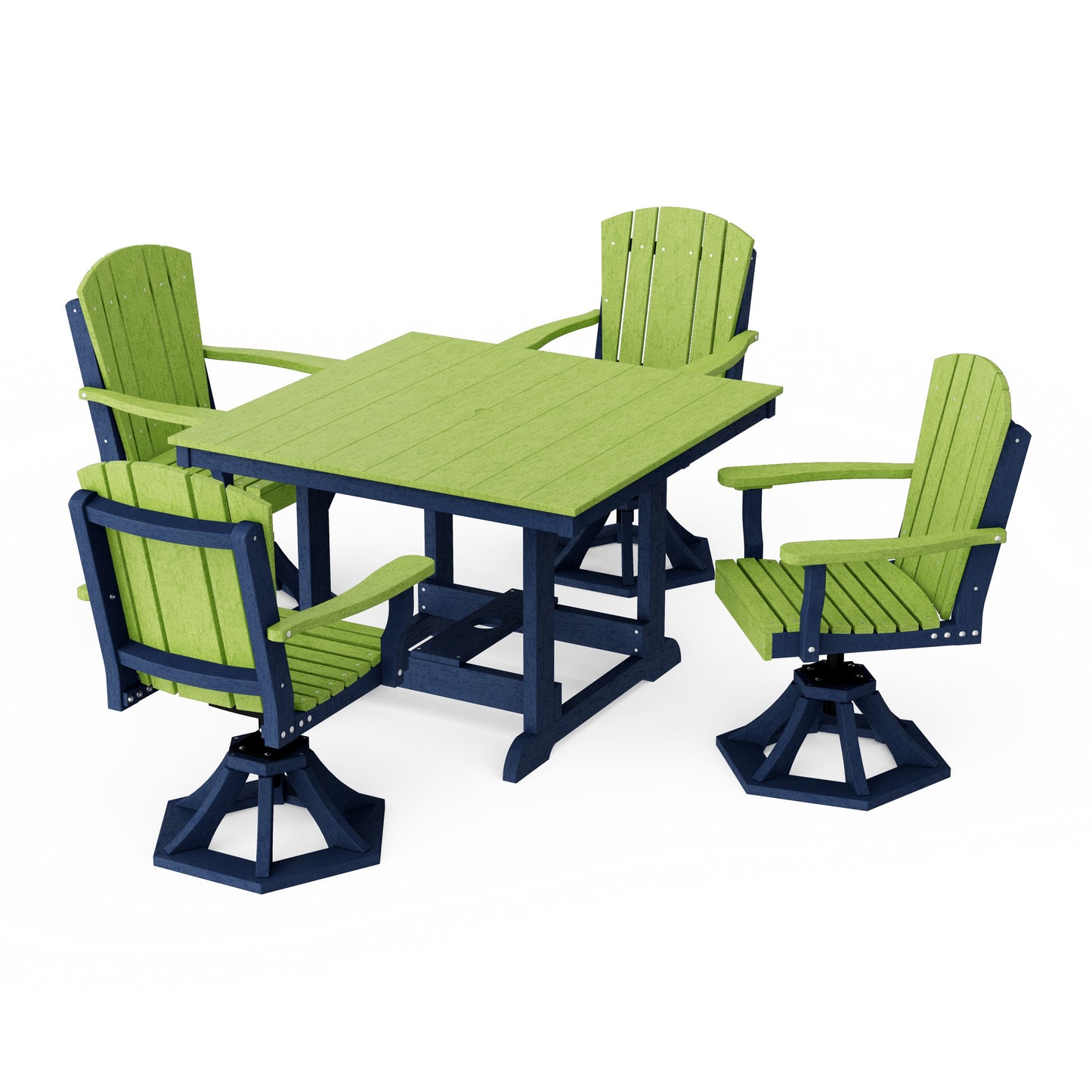 Heritage 5-Piece Swivel Chair Square Dining Set