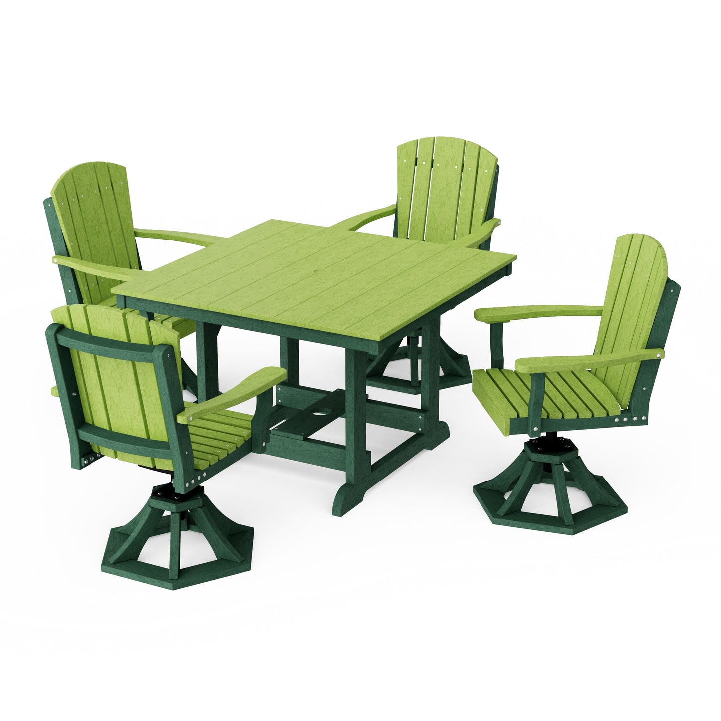Heritage 5-Piece Swivel Chair Square Dining Set