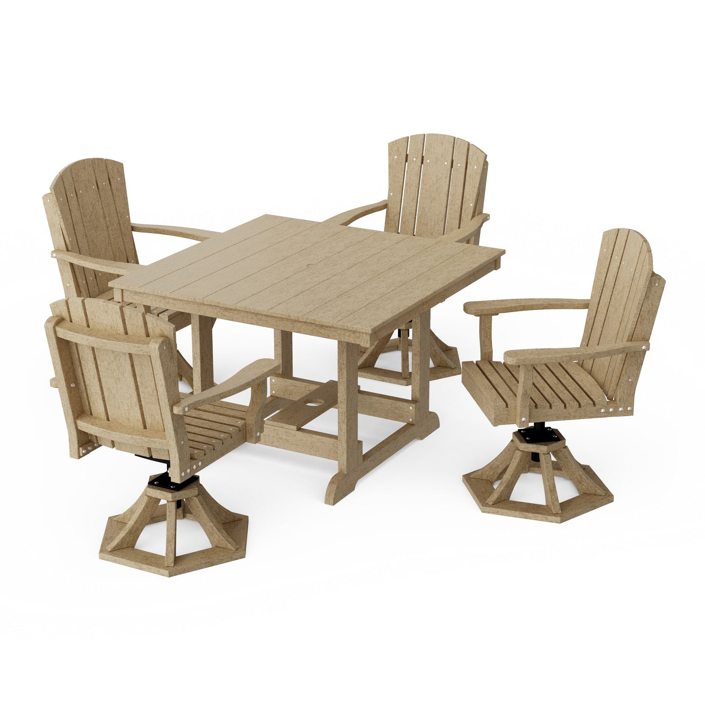 Heritage 5-Piece Swivel Chair Square Dining Set