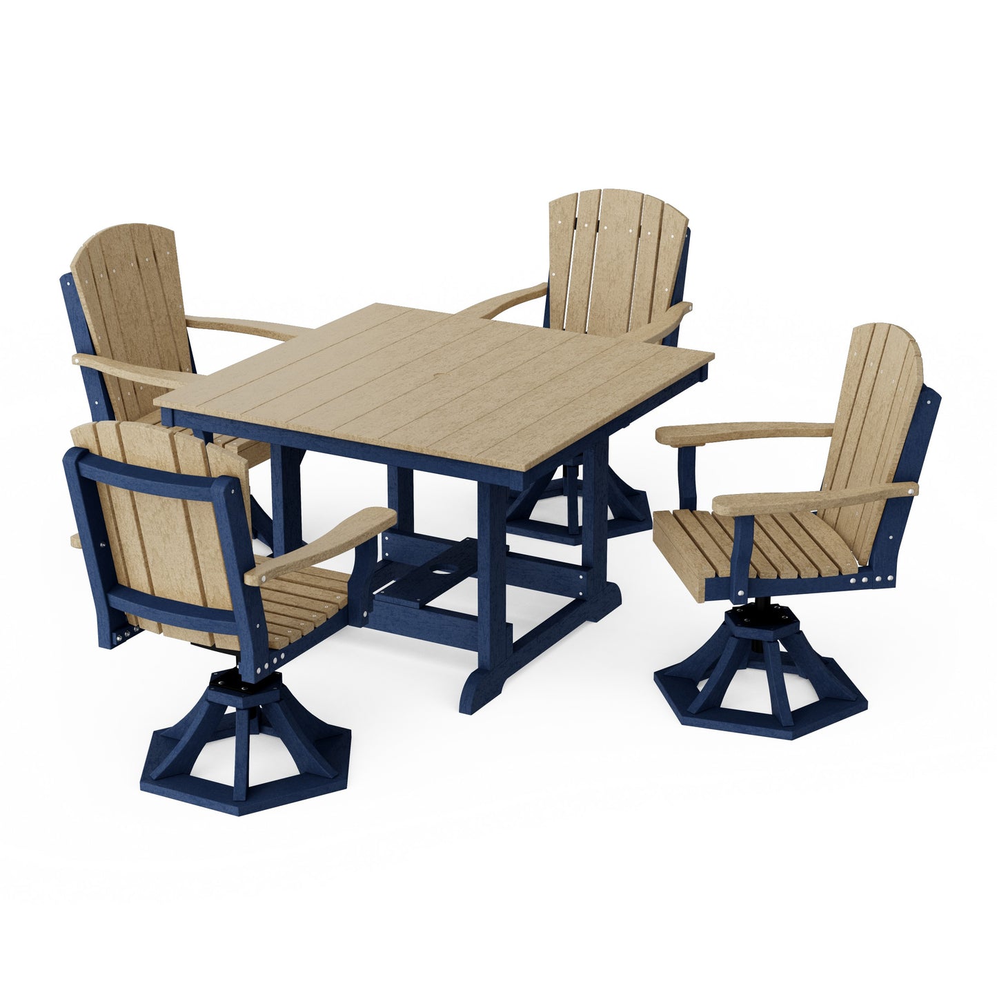 Heritage 5-Piece Swivel Chair Square Dining Set