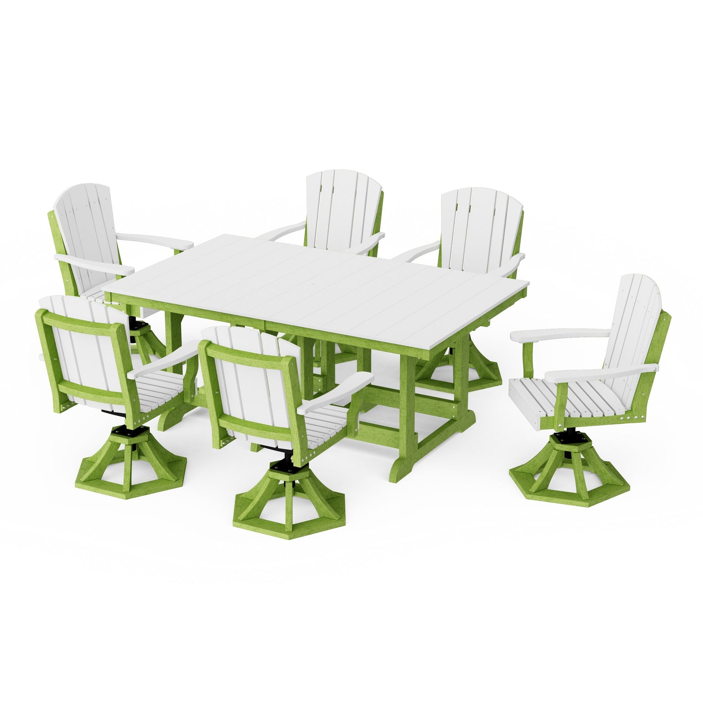 Heritage 7-Piece Swivel Chair Rectangular Dining Set