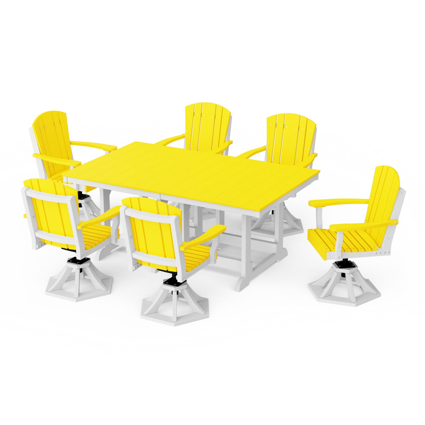 Heritage 7-Piece Swivel Chair Rectangular Dining Set