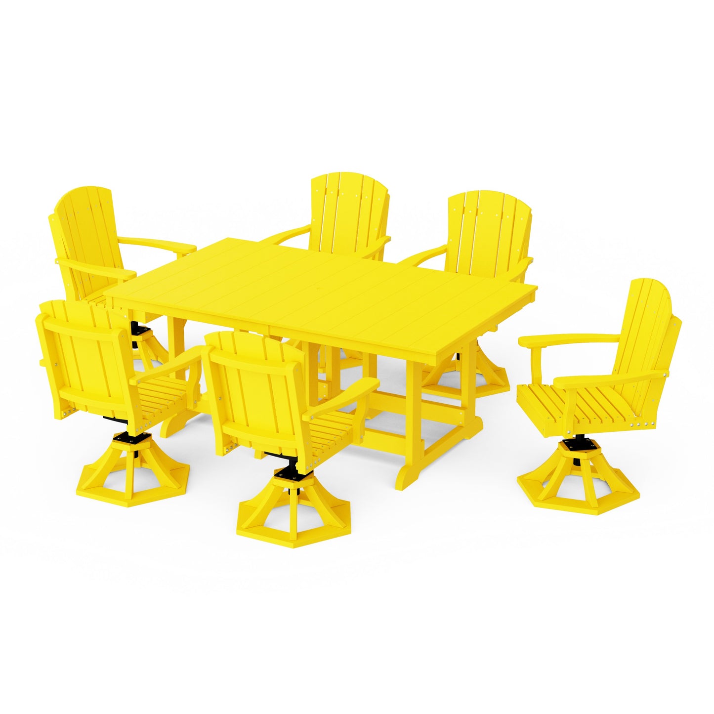 Heritage 7-Piece Swivel Chair Rectangular Dining Set