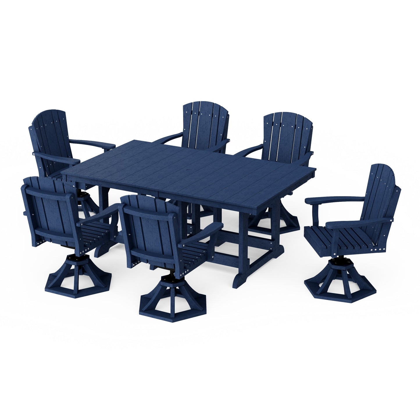 Heritage 7-Piece Swivel Chair Rectangular Dining Set