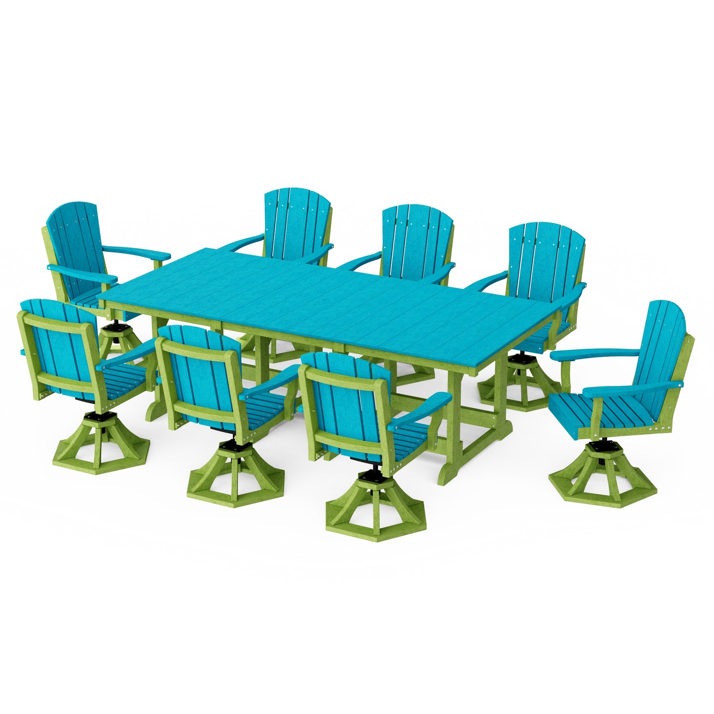 Heritage 9-Piece Swivel Chair Rectangular Dining Set