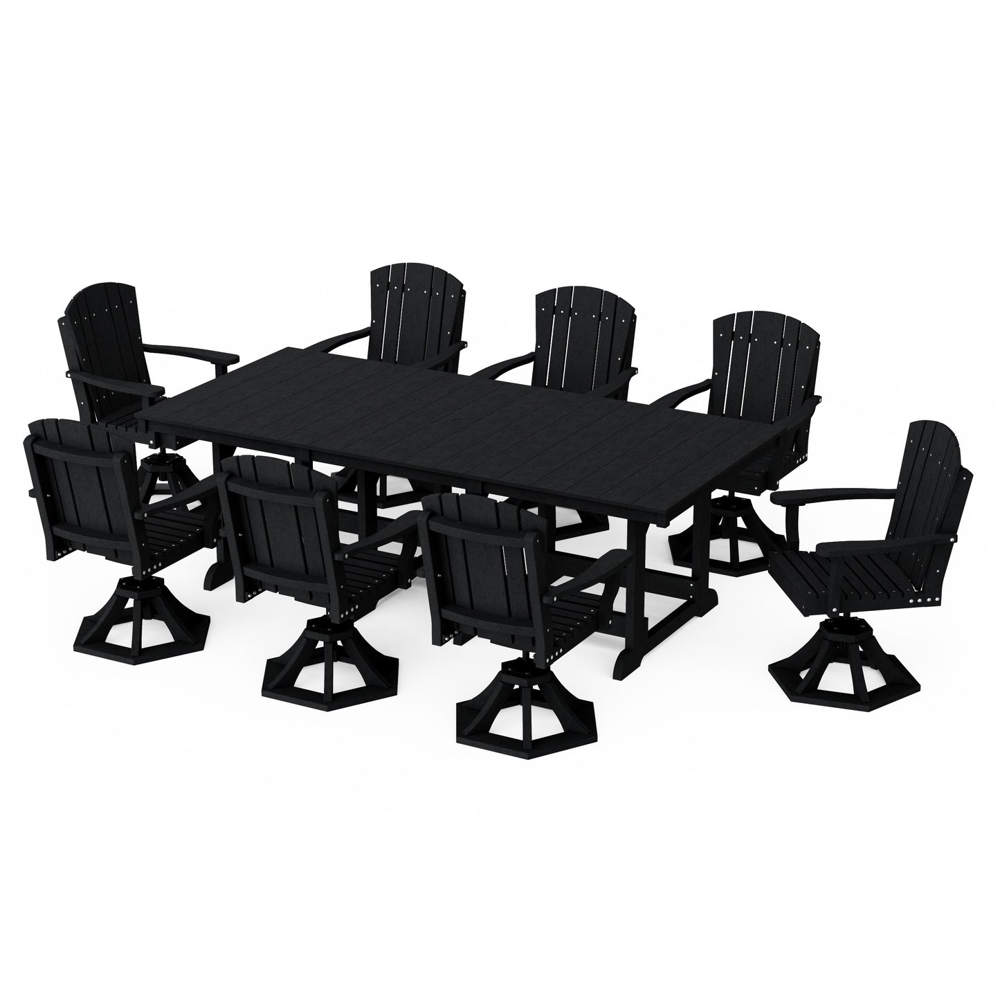 Heritage 9-Piece Swivel Chair Rectangular Dining Set