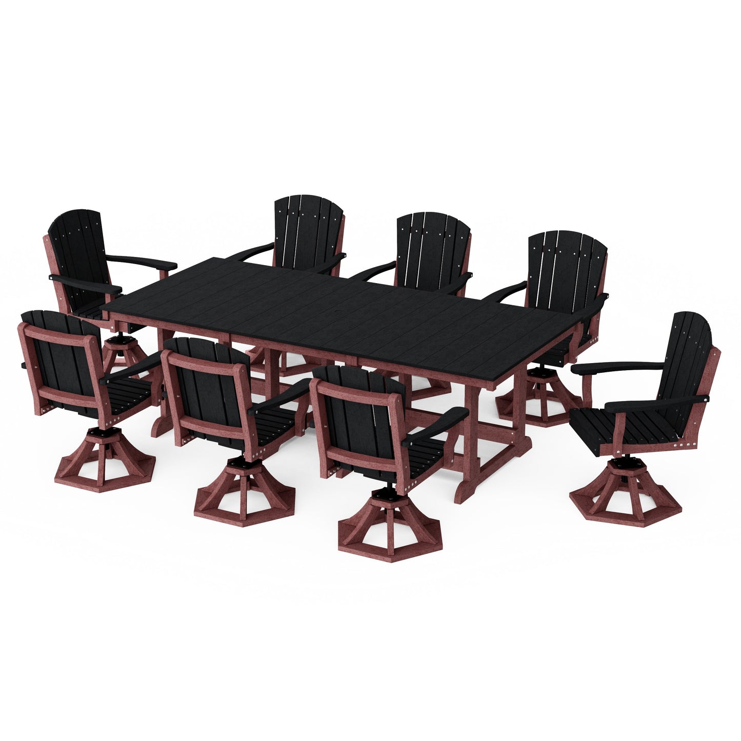 Heritage 9-Piece Swivel Chair Rectangular Dining Set