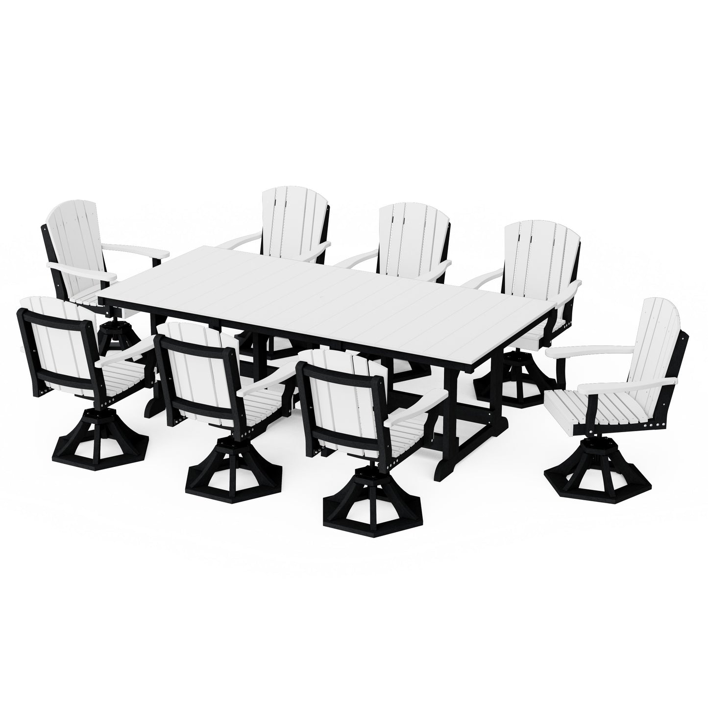 Heritage 9-Piece Swivel Chair Rectangular Dining Set
