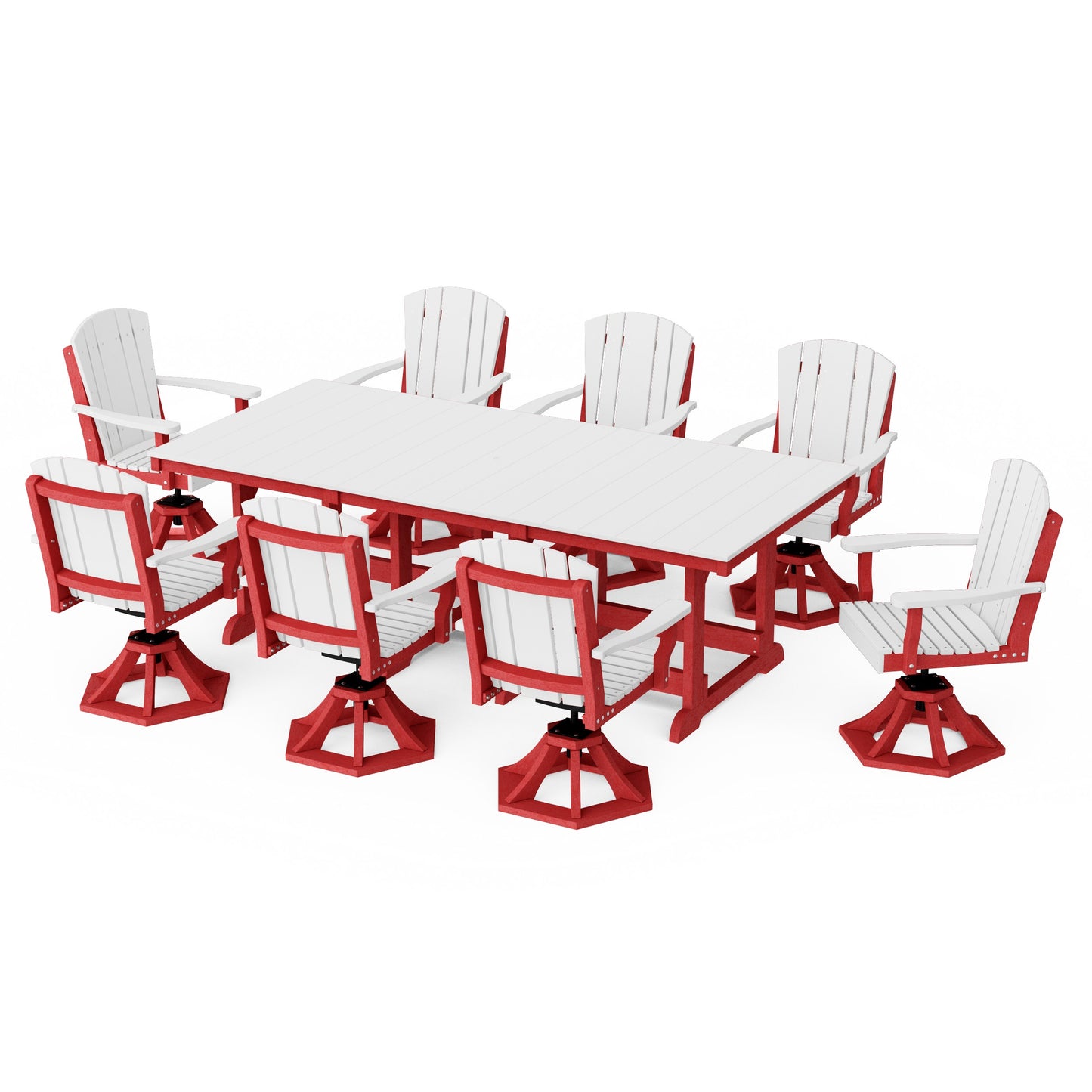 Heritage 9-Piece Swivel Chair Rectangular Dining Set