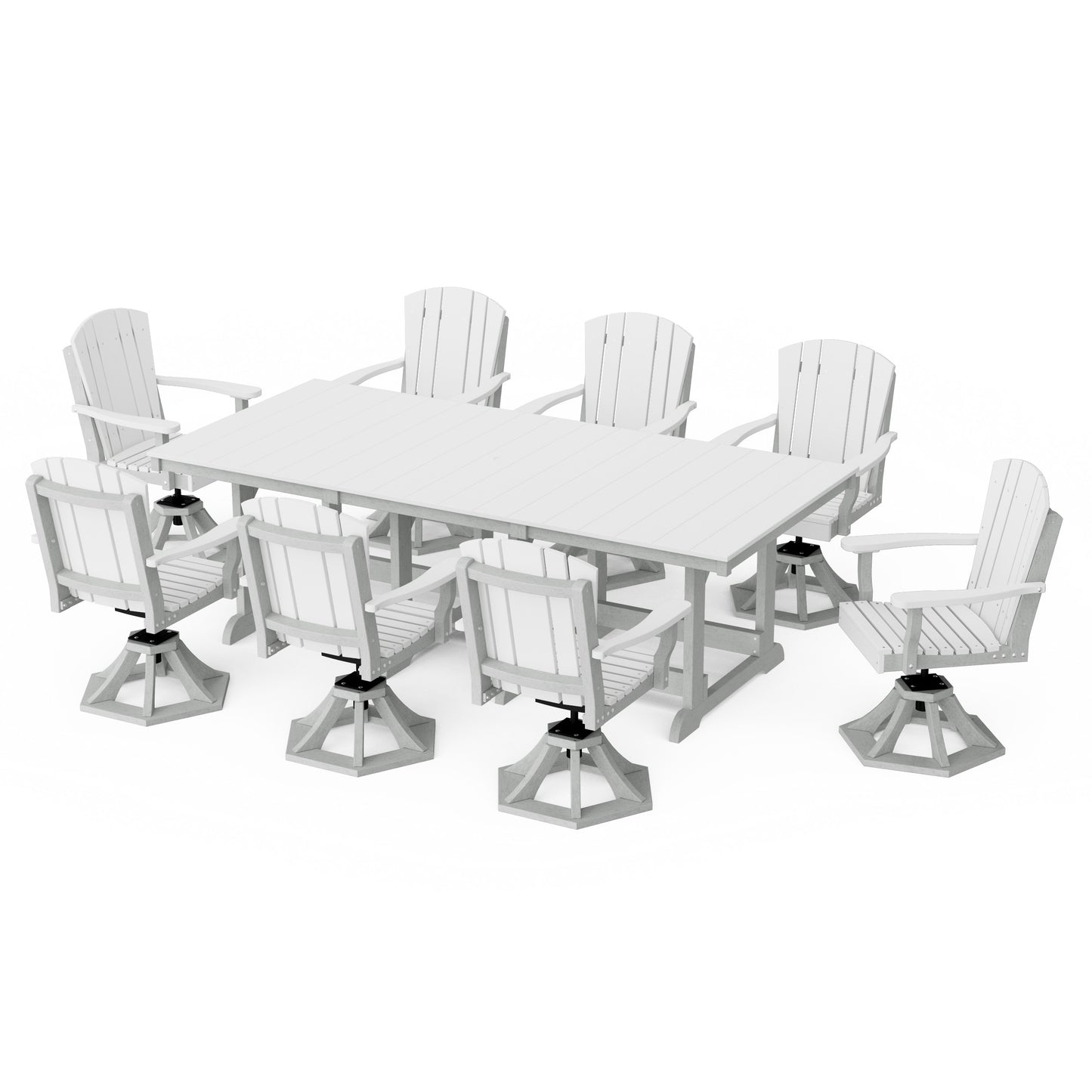 Heritage 9-Piece Swivel Chair Rectangular Dining Set
