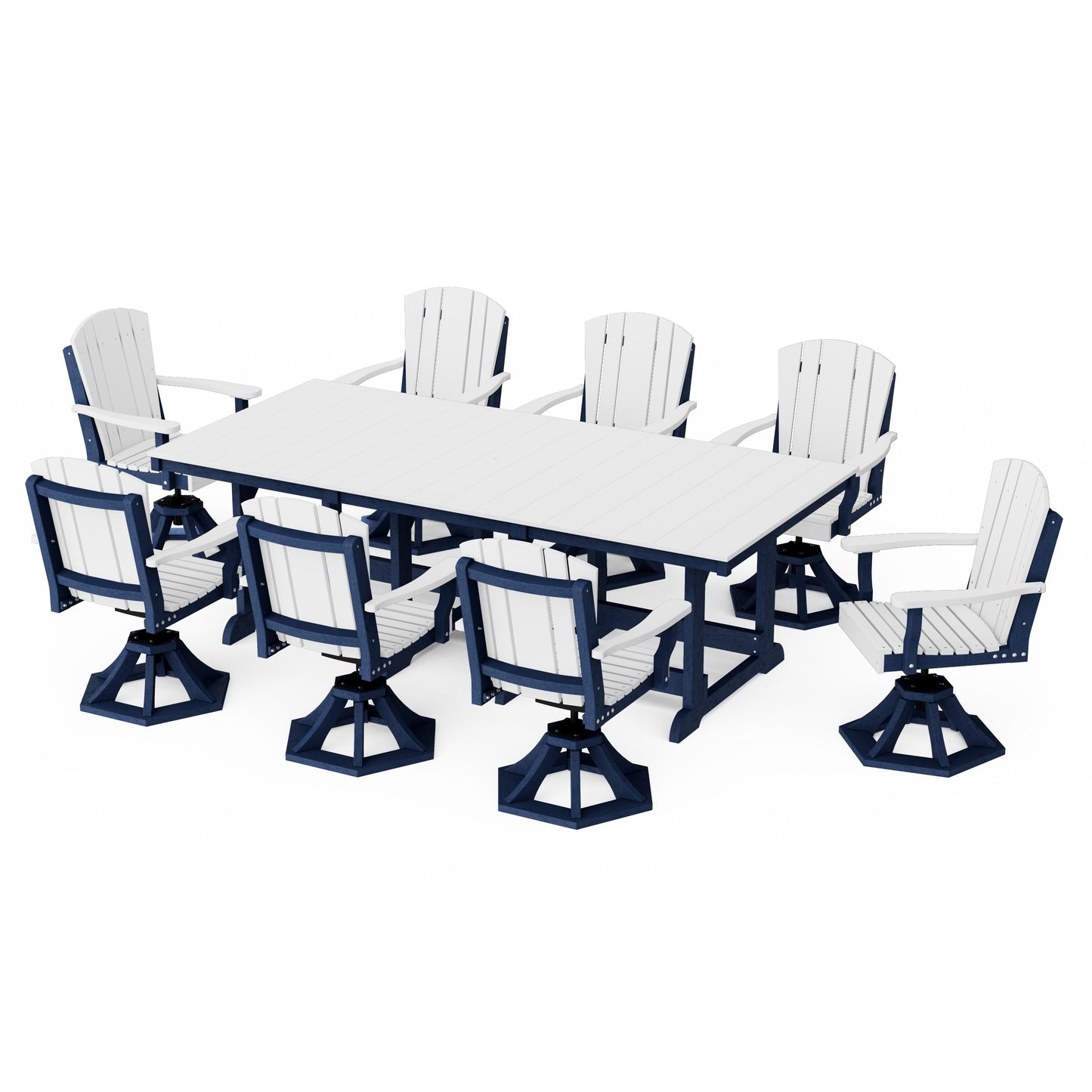 Heritage 9-Piece Swivel Chair Rectangular Dining Set