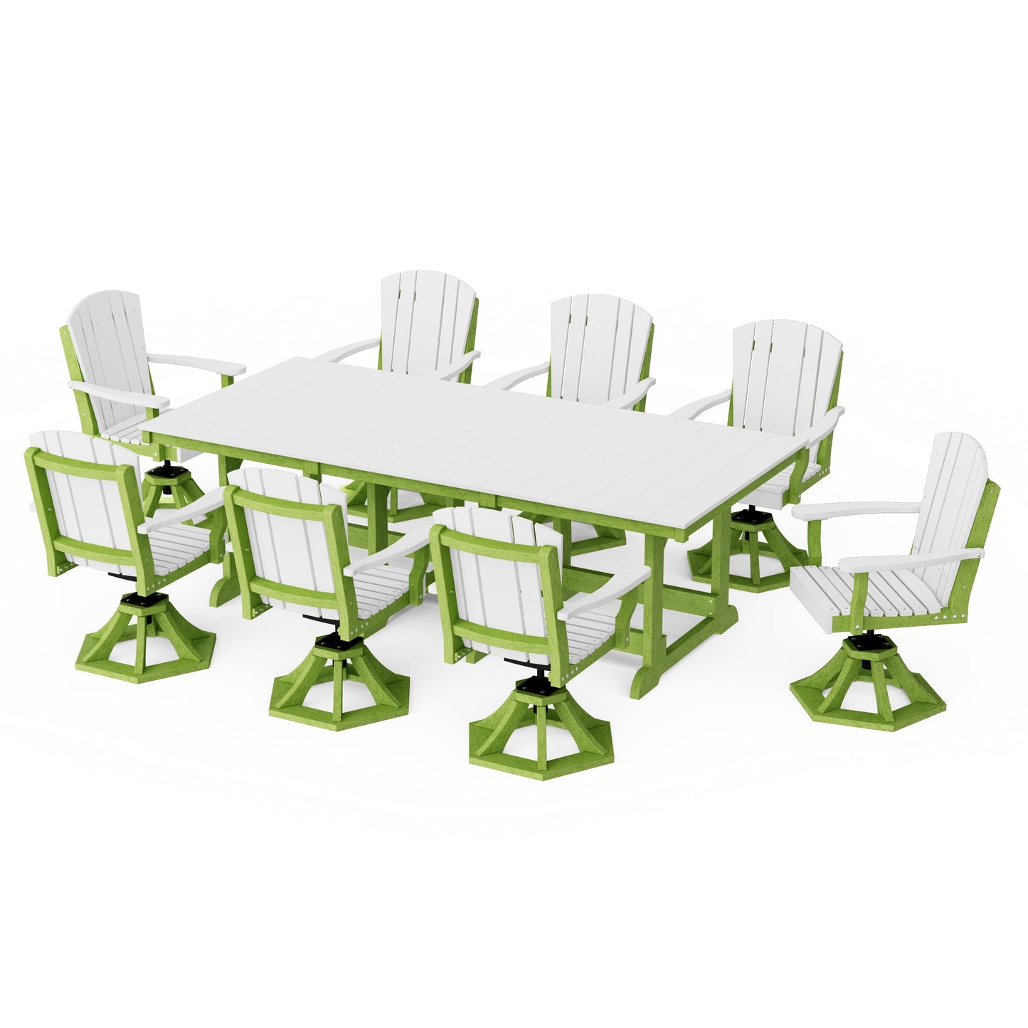 Heritage 9-Piece Swivel Chair Rectangular Dining Set