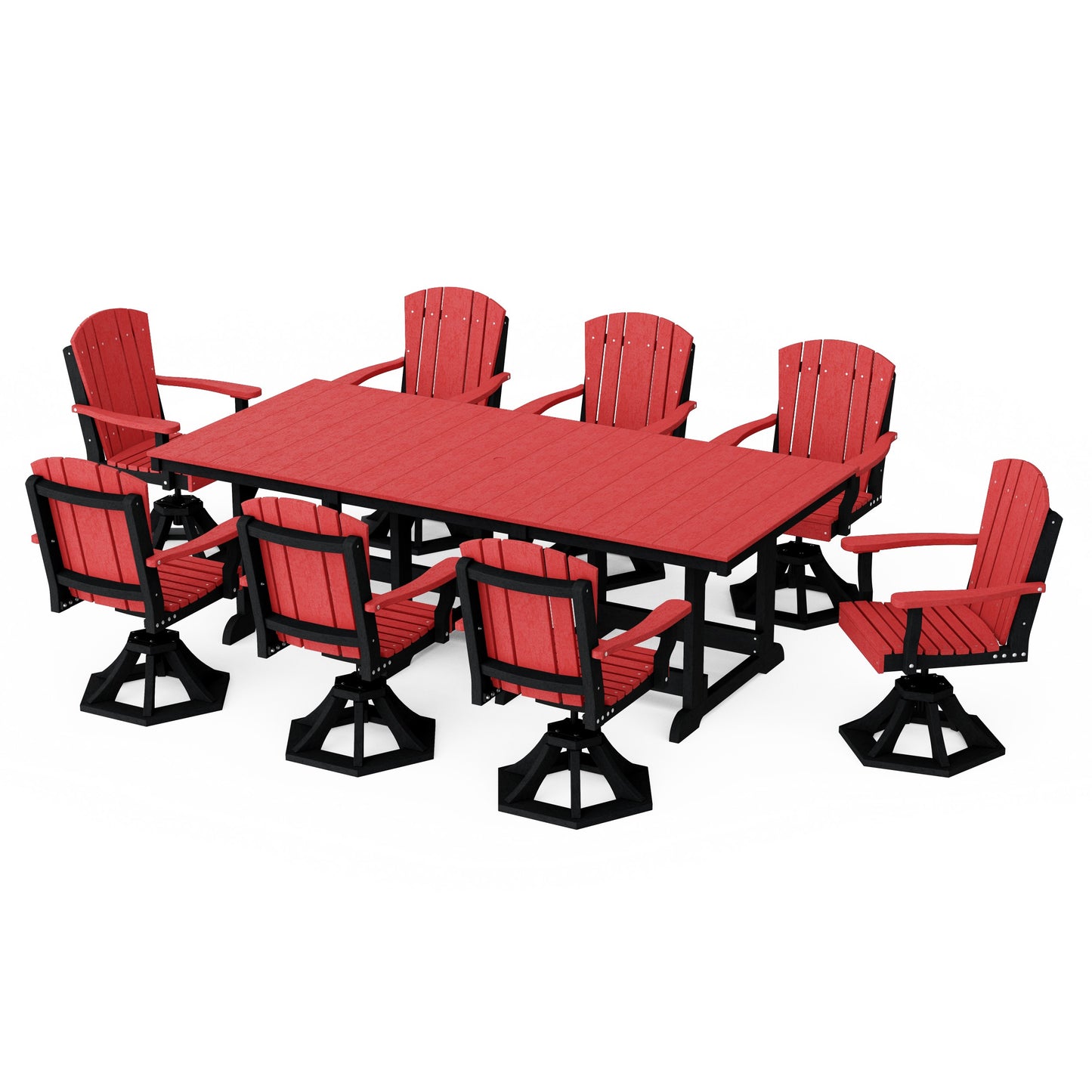 Heritage 9-Piece Swivel Chair Rectangular Dining Set