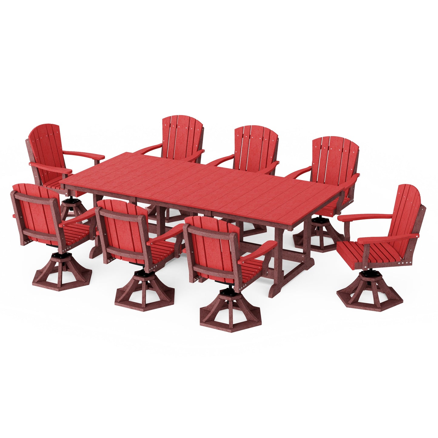 Heritage 9-Piece Swivel Chair Rectangular Dining Set