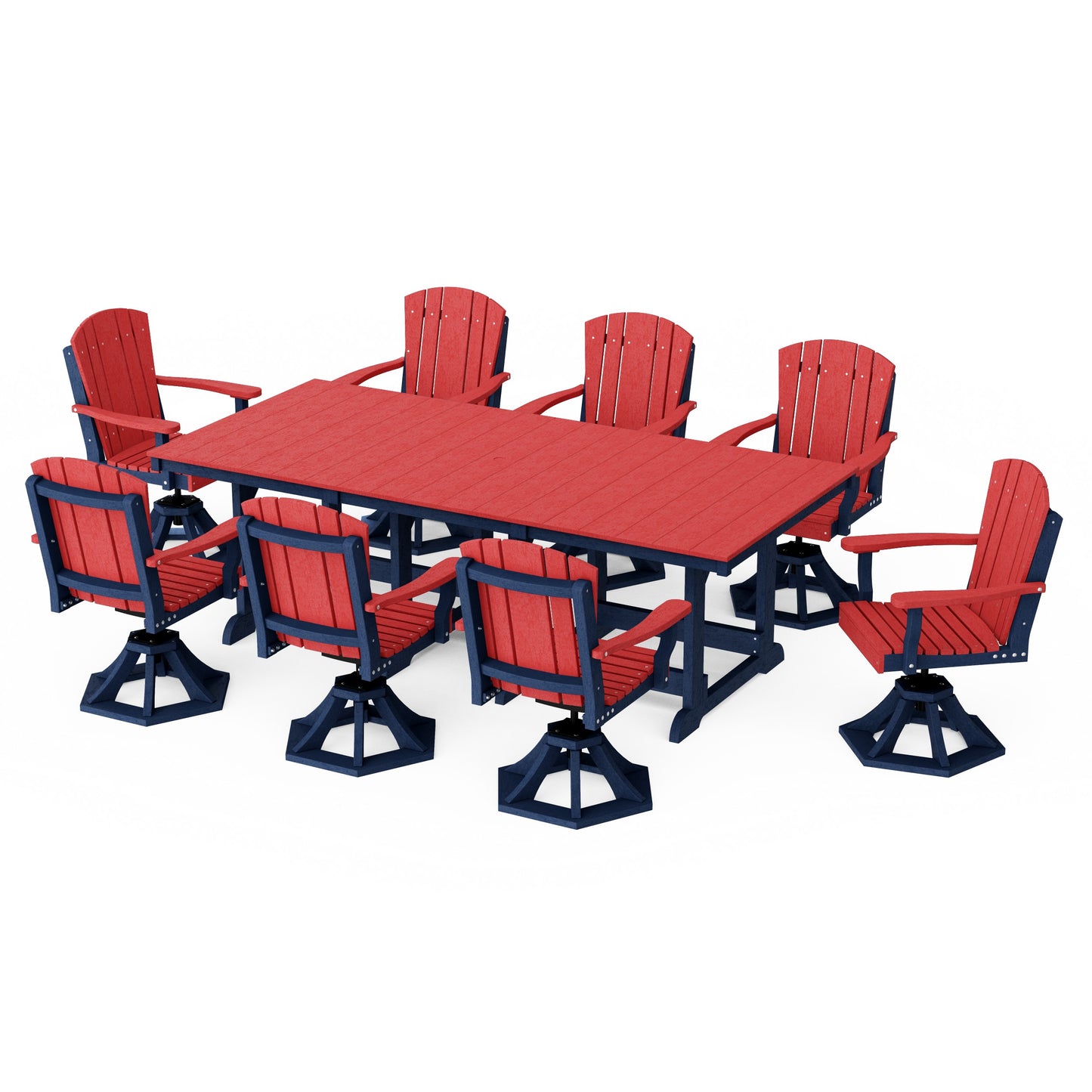 Heritage 9-Piece Swivel Chair Rectangular Dining Set